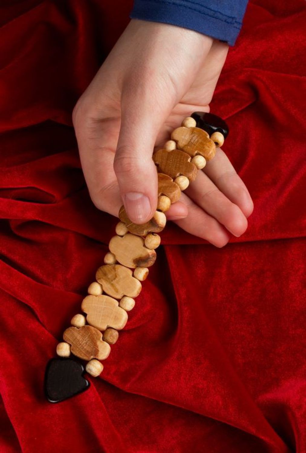 Handmade wooden rosary beads photo 2