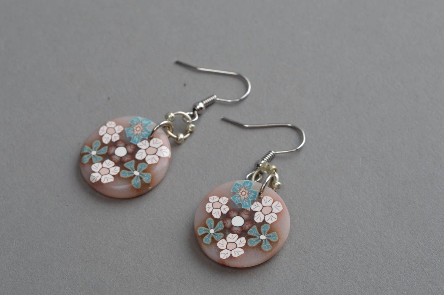 Polymer clay handmade earrings stylish accessory for girls plastic bijouterie photo 3