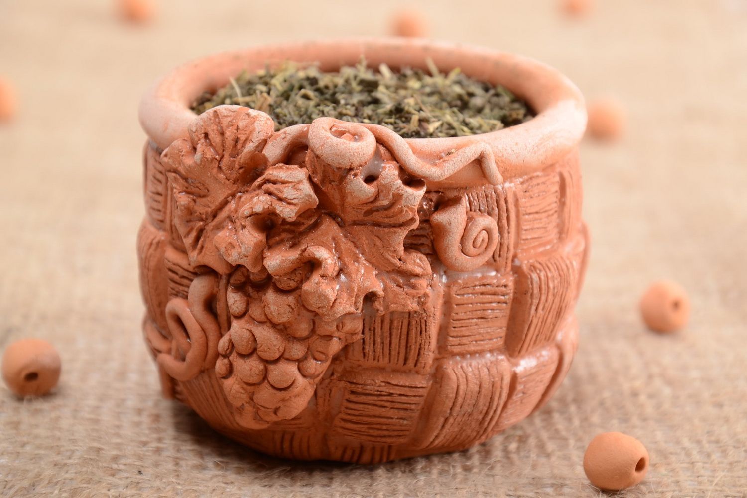 Large handmade ceramic salt pot clay salt bowl spice pot designs table setting photo 1