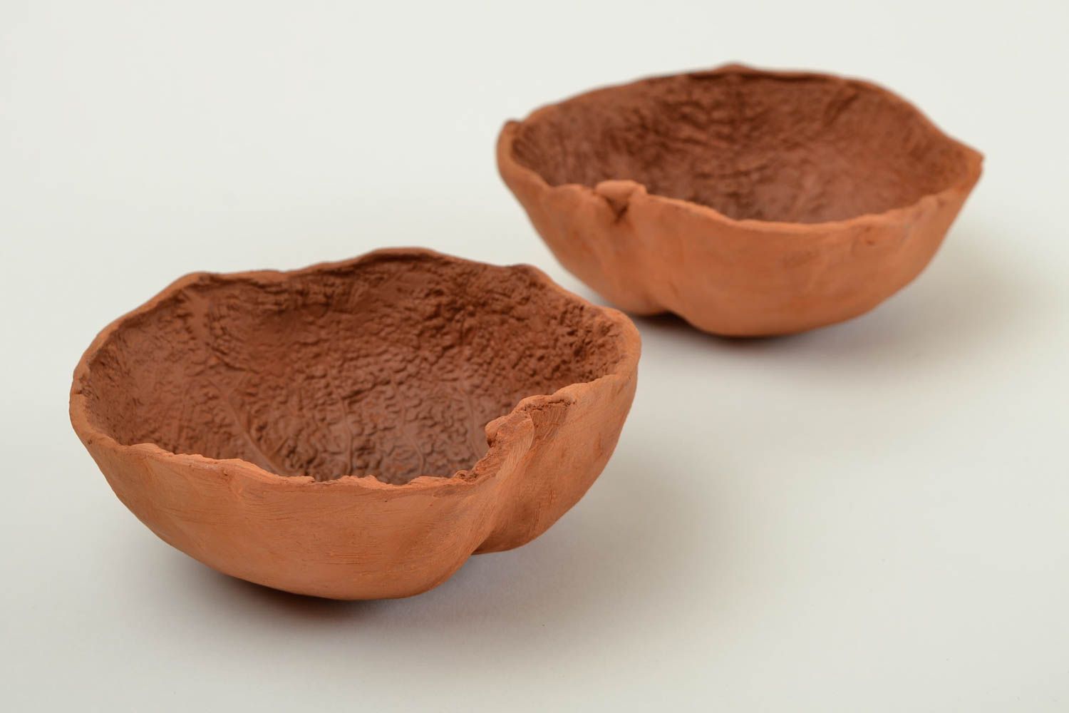 Bols originaux faits main Bols à soupe en argile 2 pièces Vaisselle artisanale photo 4