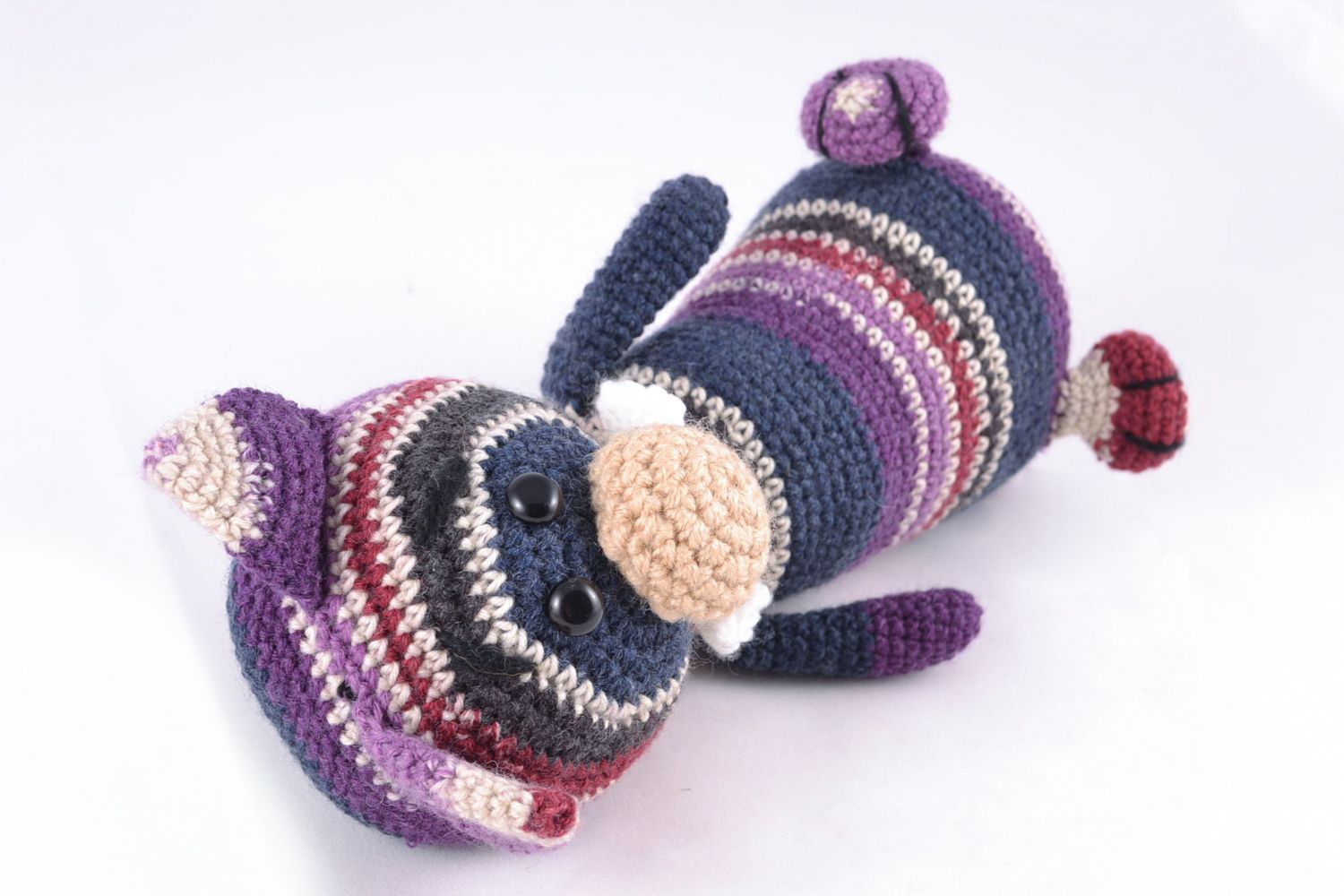 Jouet mou tricoté à la main coloré fait main ourson cadeau pour enfant photo 4