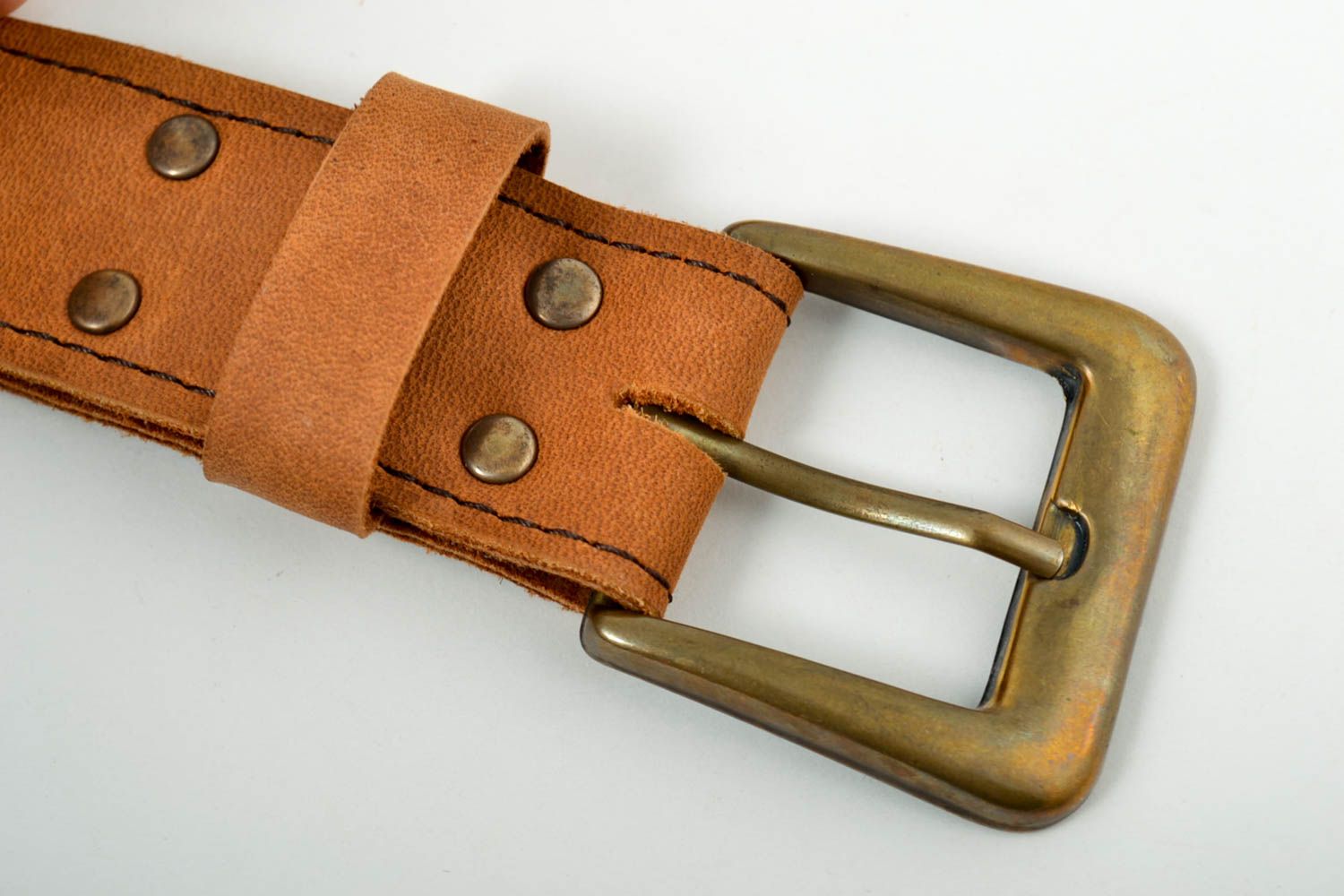 Handgemachter Damen Gürtel Accessoires für Frauen Gürtel aus Leder in Braun foto 2