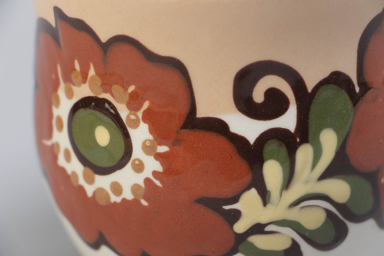 Taza artesanal de cerámica pintada con esmaltes hecha a mano de 250 ml foto 3