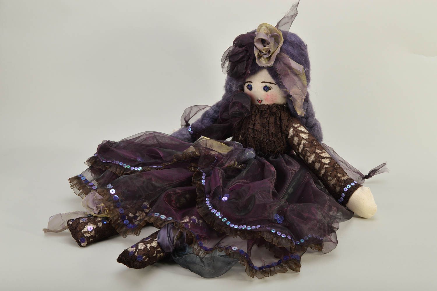 Кукла из ткани кукла ручной работы мягкая кукла Анаис для детей от 4 лет  фото 4