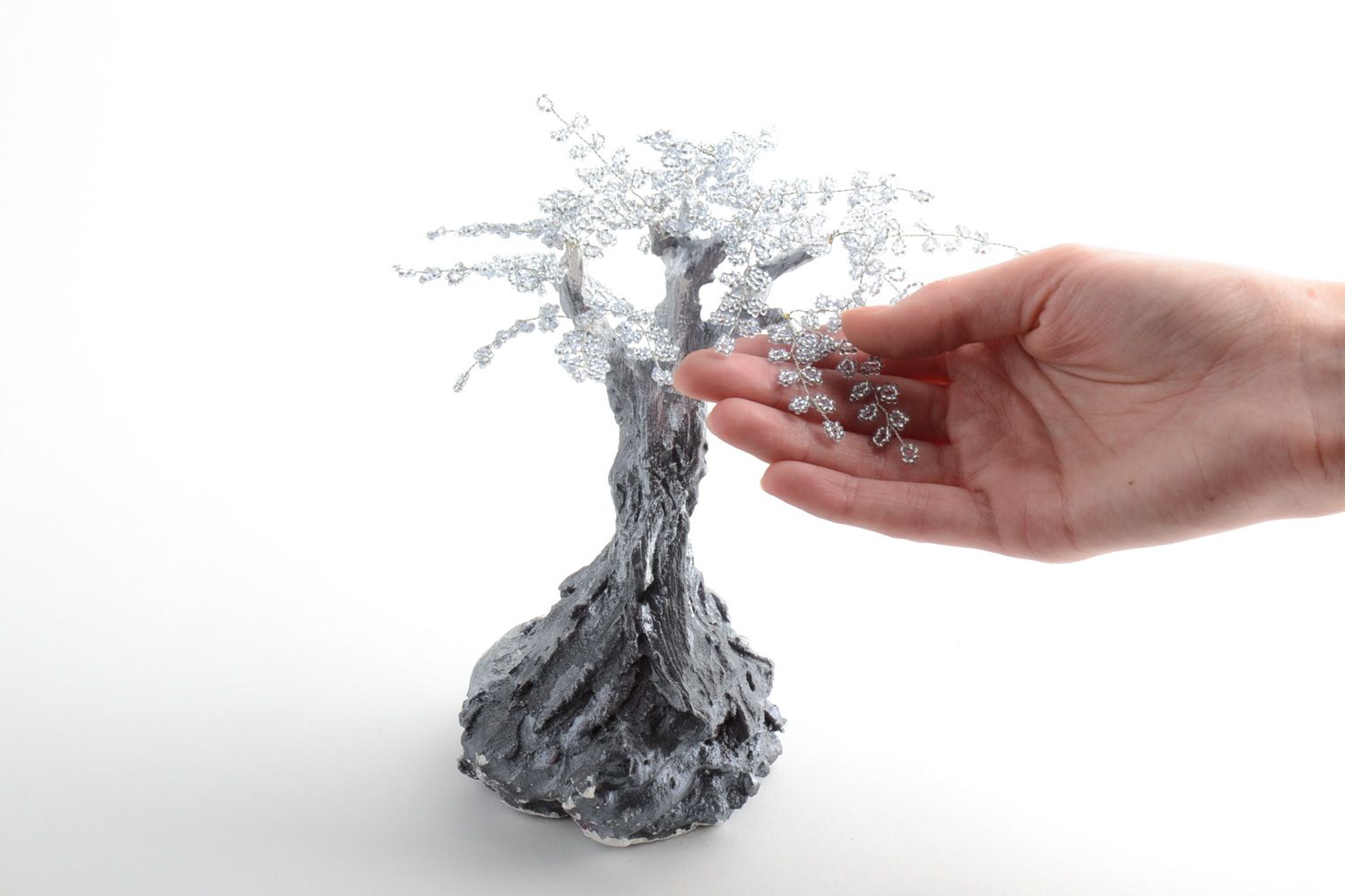 Handgemachter künstlicher lackierter Glasperlen Glücksbaum für Haus Dekoration foto 5