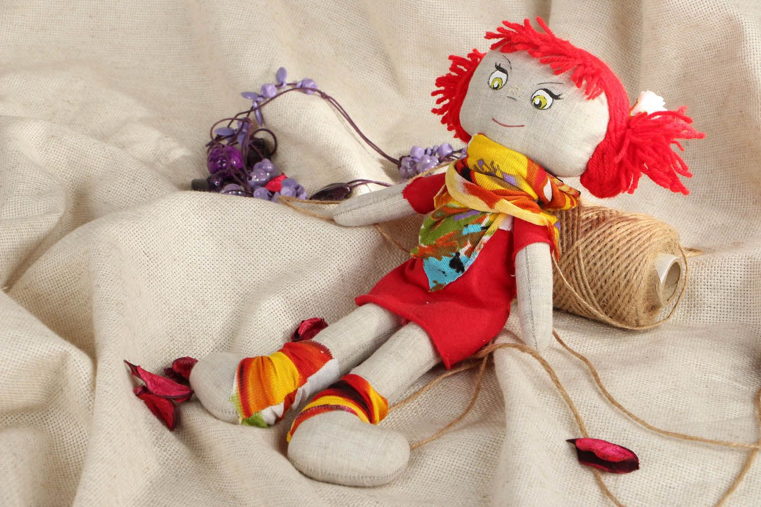 Текстильная кукла ручной работы фото 4
