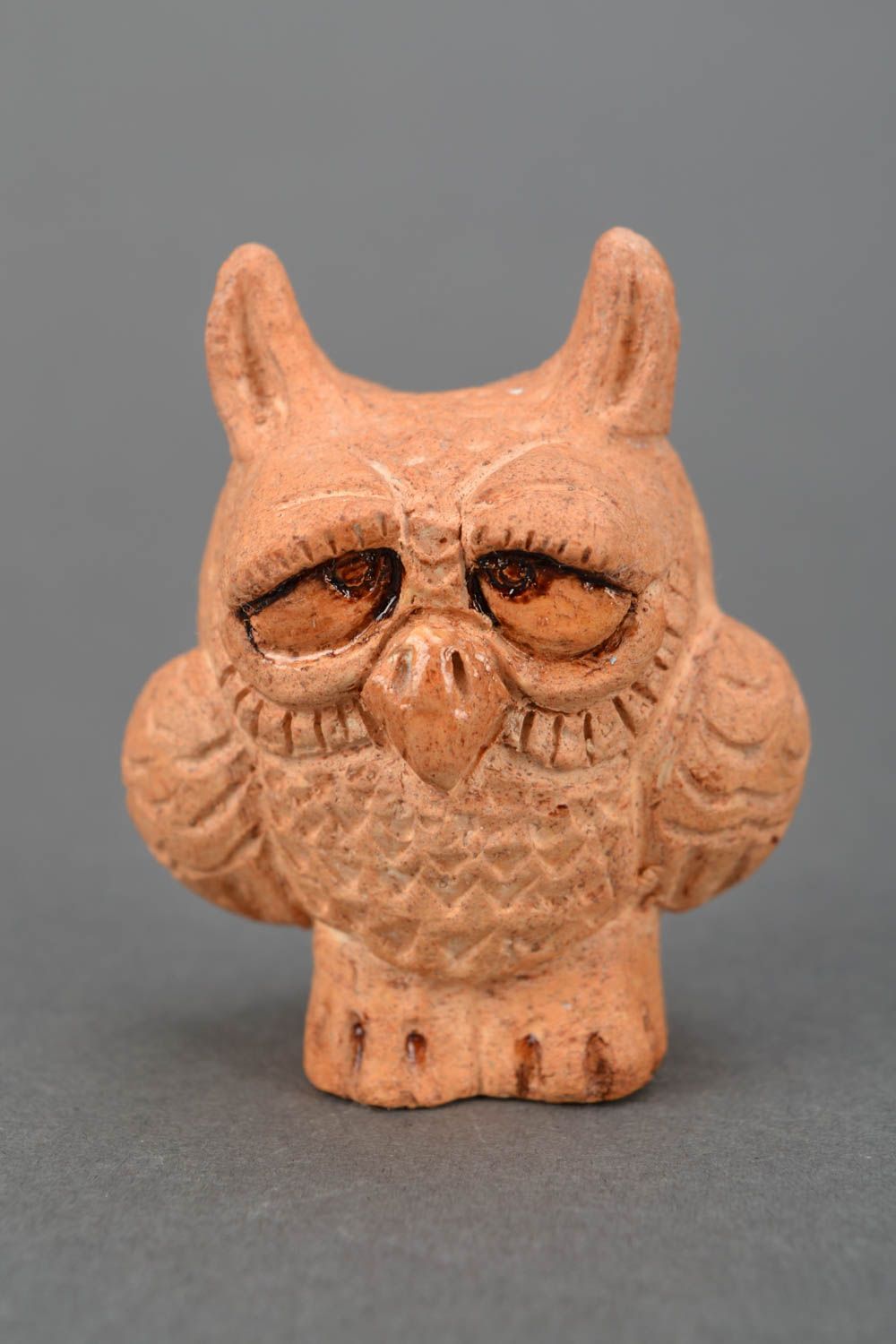 Clay figurine of owl photo 3