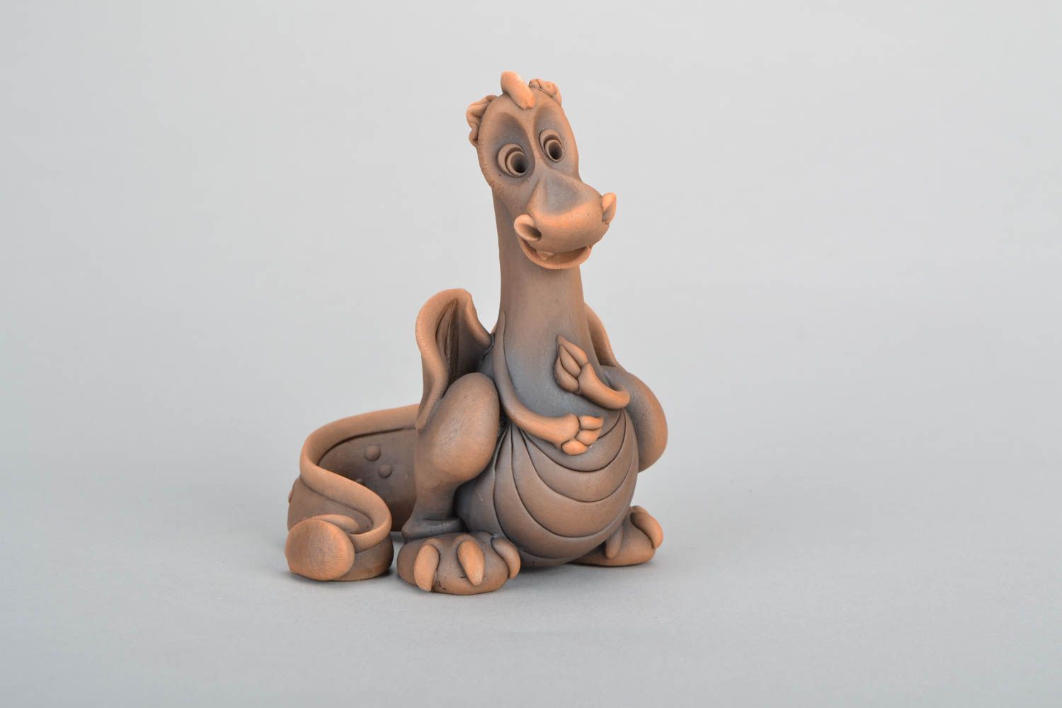 Funny handmade ceramic statuette Dragon photo 4