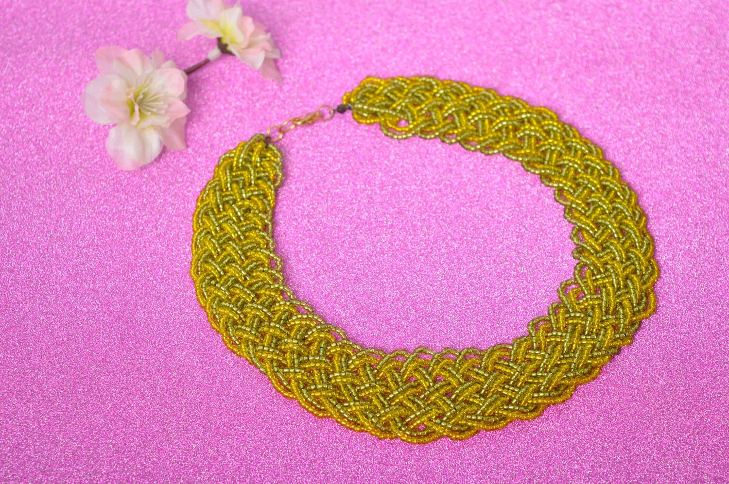 Seed bead jewelry handmade necklace elegant necklace exclusive jewelry for girls photo 1