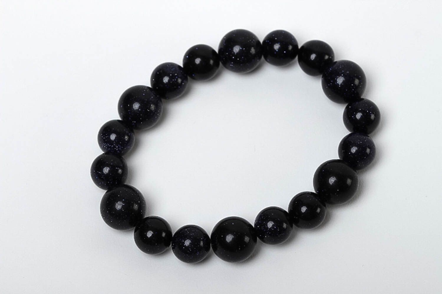 Bracelet en aventurine Bijou fait main noir design original Cadeau pour femme photo 2