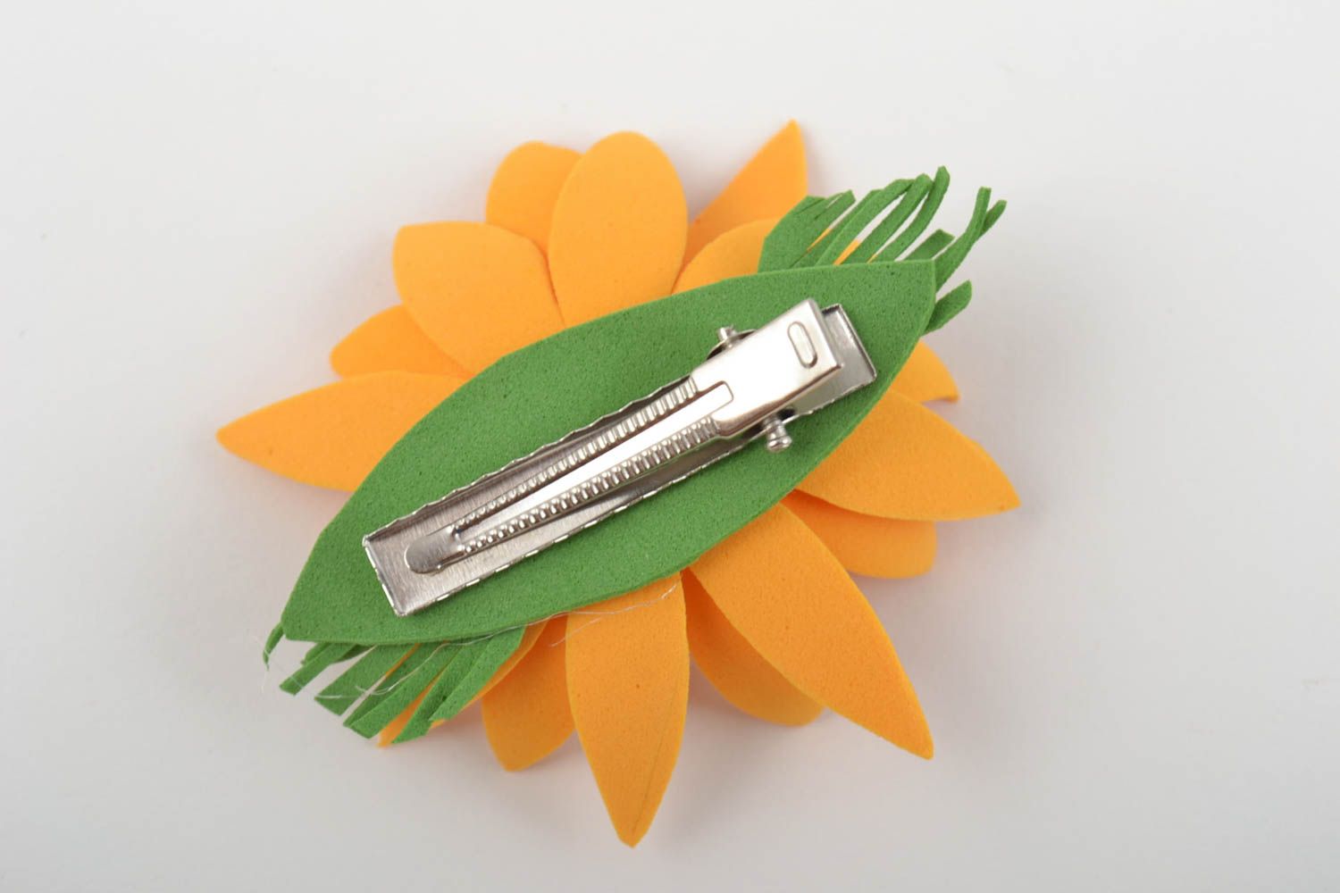 Bright unusual handmade hair clip stylish flower accessory beautiful hair clip photo 8