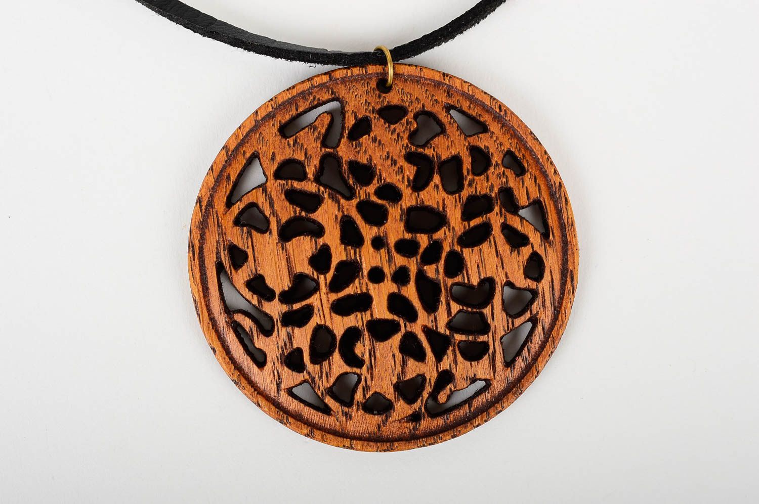Colgante original de cuello hecho de madera bisutería artesanal regalo origina foto 3