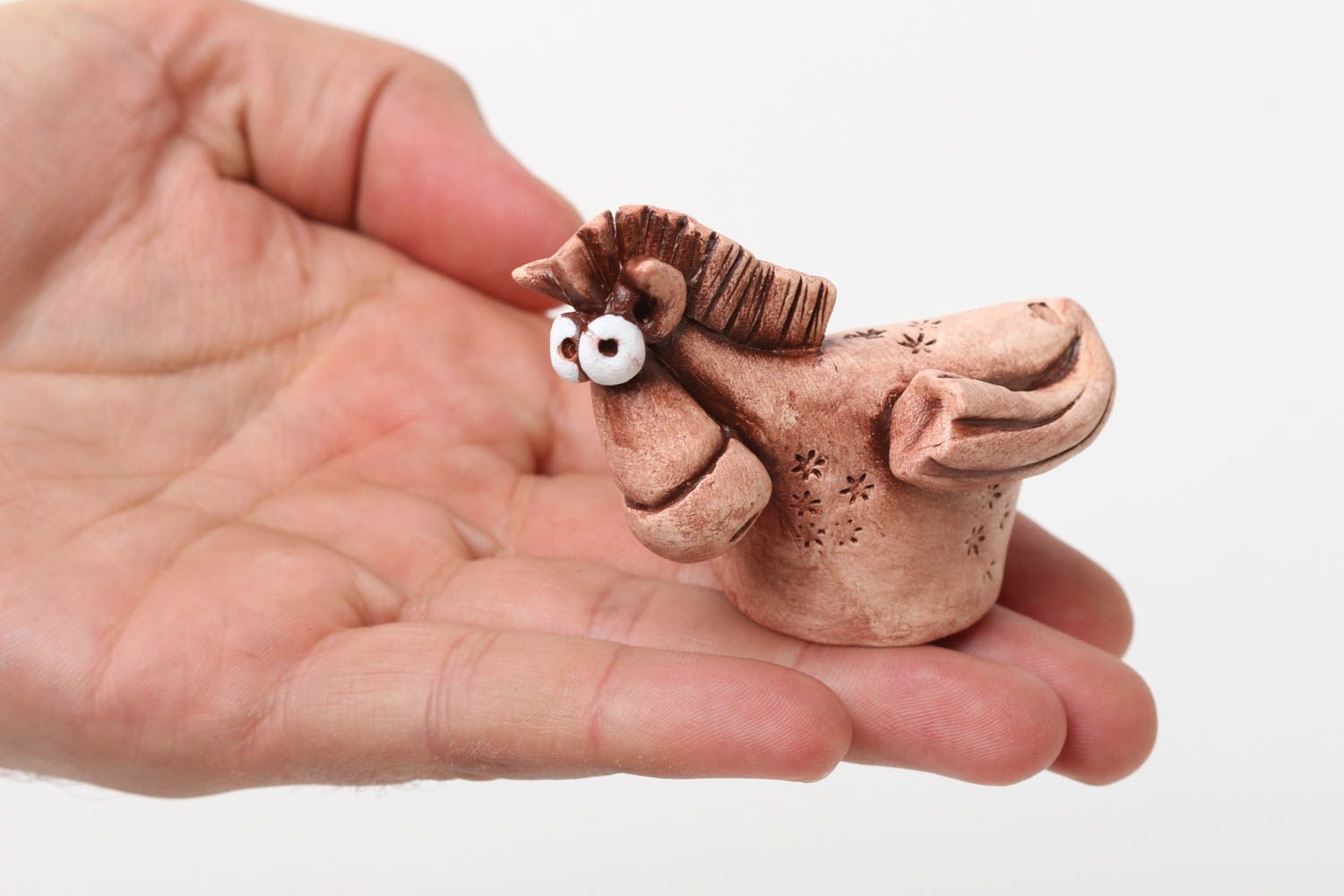 Свистулька из глины хэнд мэйд керамическая свистулька глиняная игрушка Лошадь фото 5