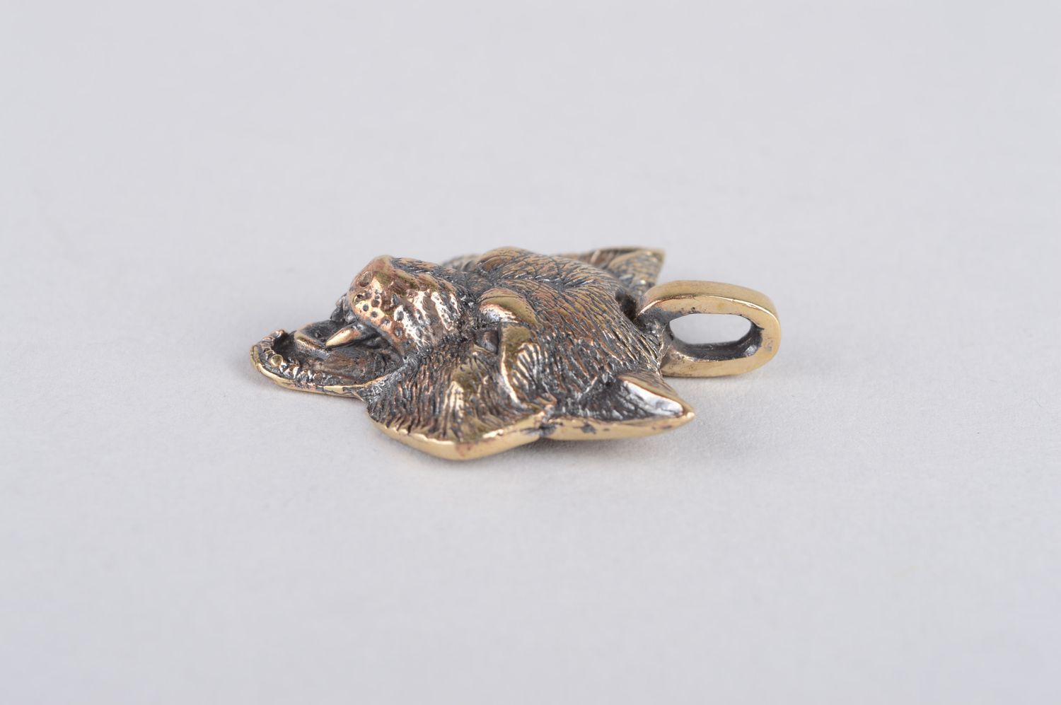 Handmade designer wolf pendant unusual metal jewelry elite unisex accessory photo 4
