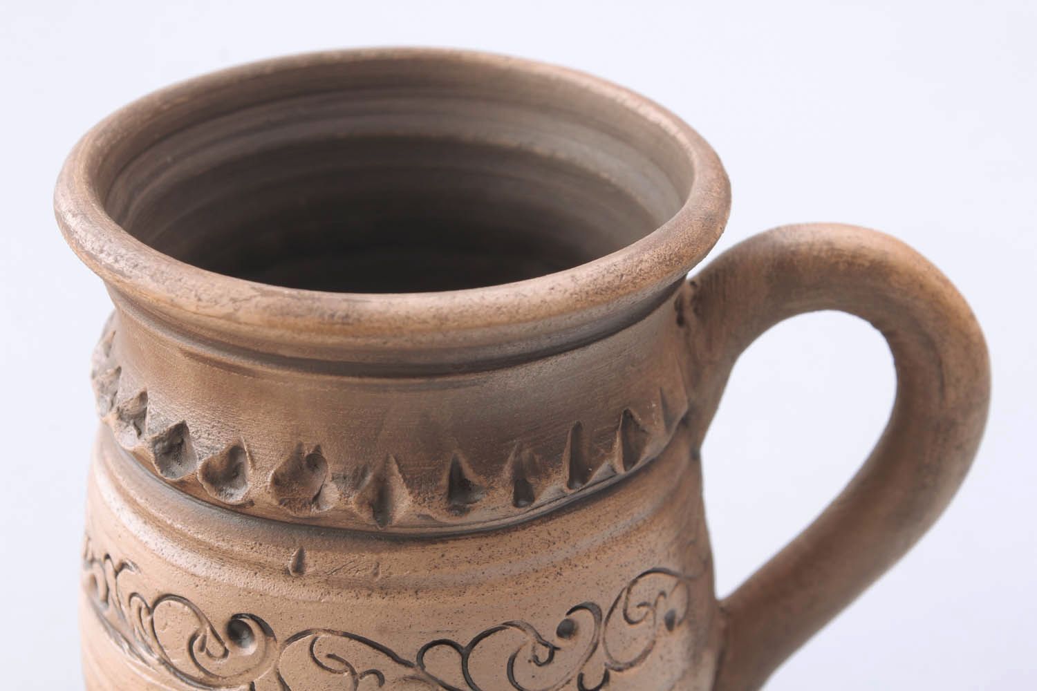 Large ceramic brown cup for tea 0,33 lb photo 5