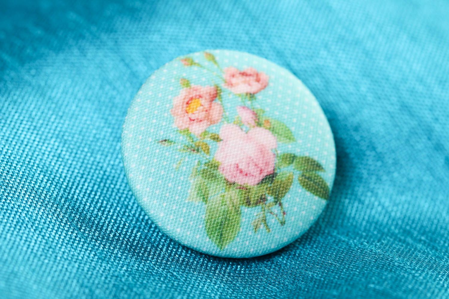 Interesting handmade plastic button printed fabric button needlework accessories photo 1