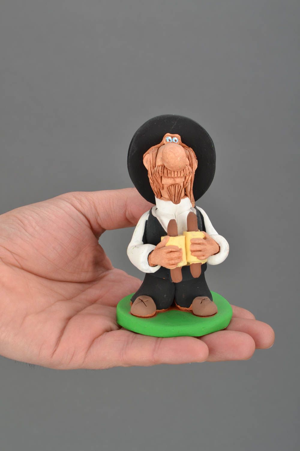 Figurine en céramique faite main Rabbin photo 2