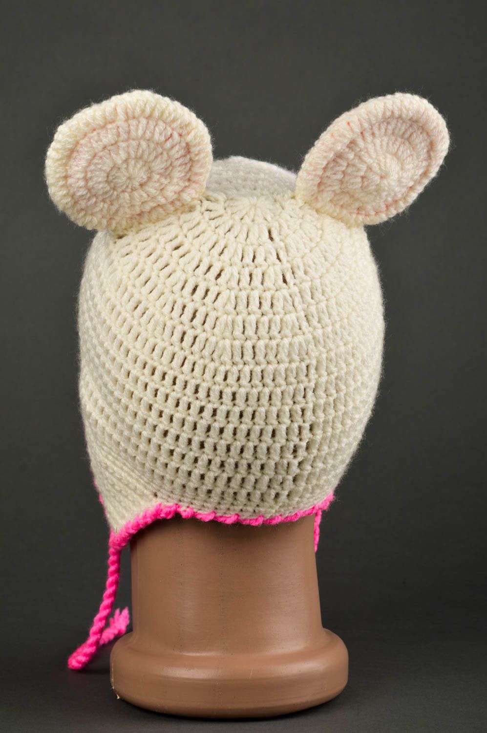 Gorro para niño tejido con forma de ratoncito ropa de invierno regalo original foto 5