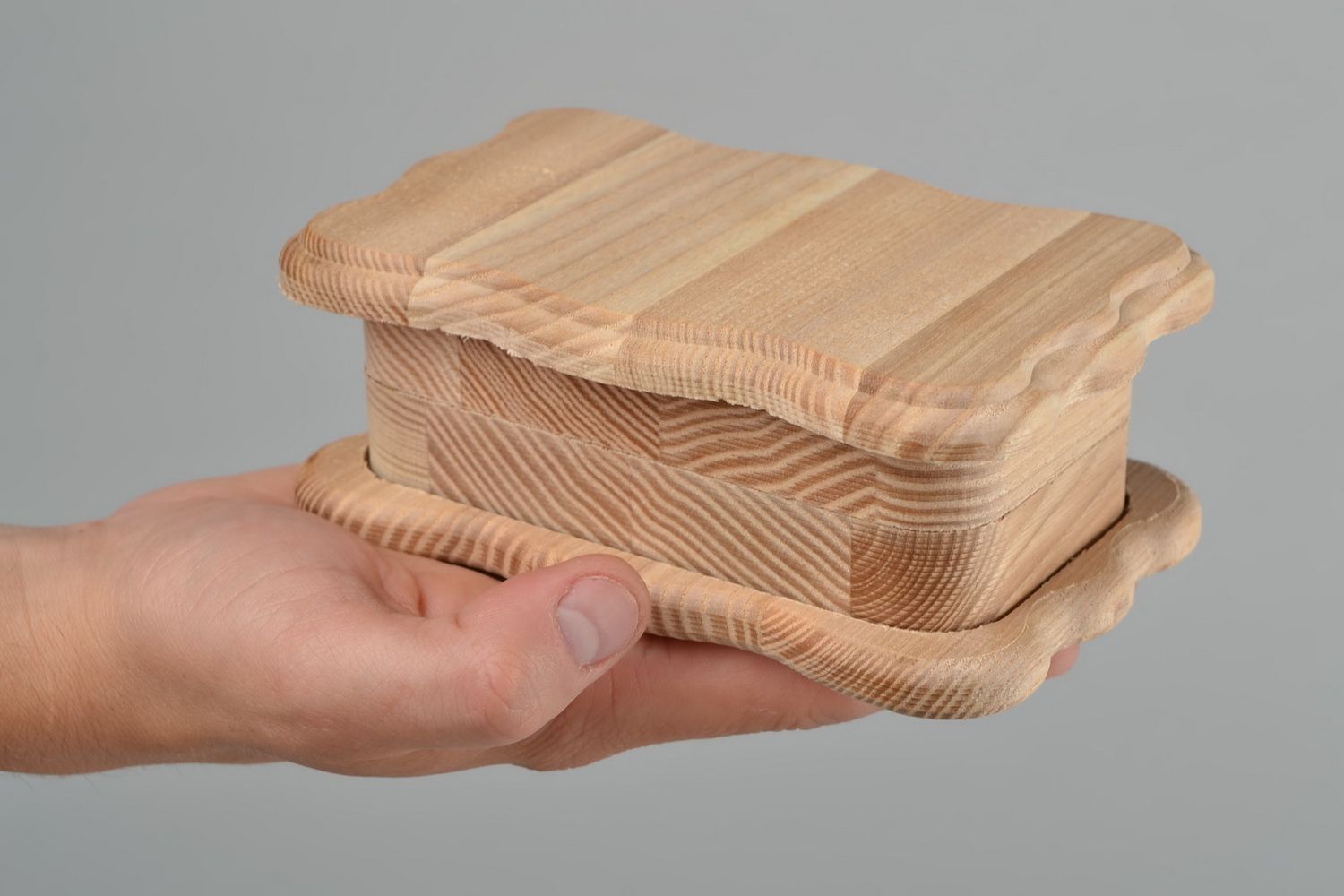 Semilavorato bello da scatola fatto a mano portagioielli di legno da creatività foto 2