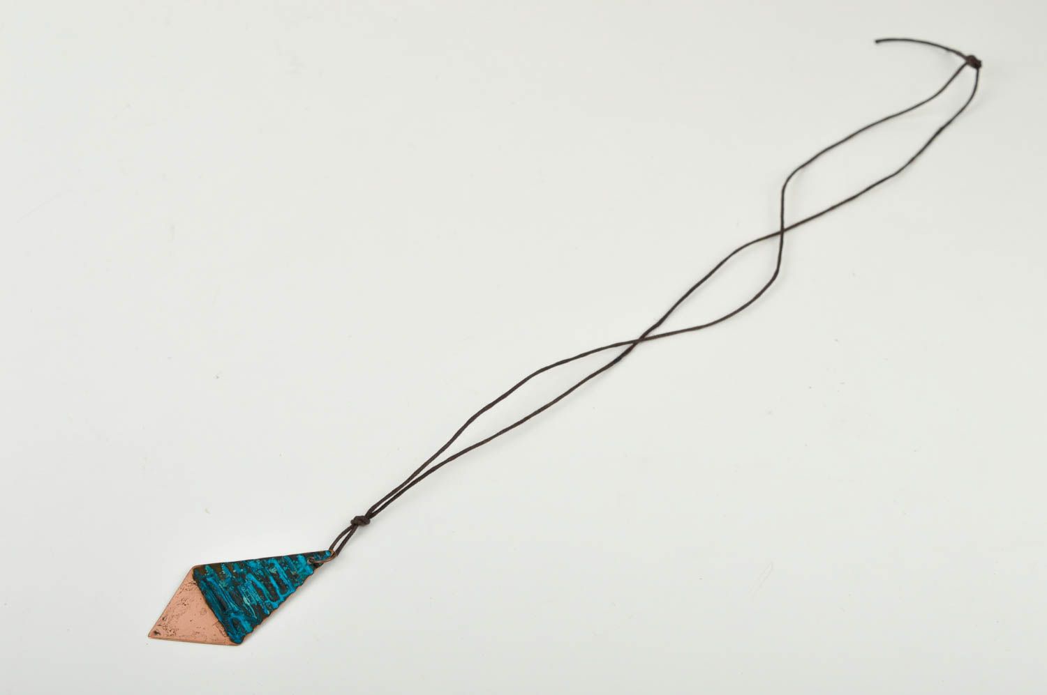 Handmade Kupfer Anhänger Drachen Designer Schmuck Accessoire für Frauen blau foto 3