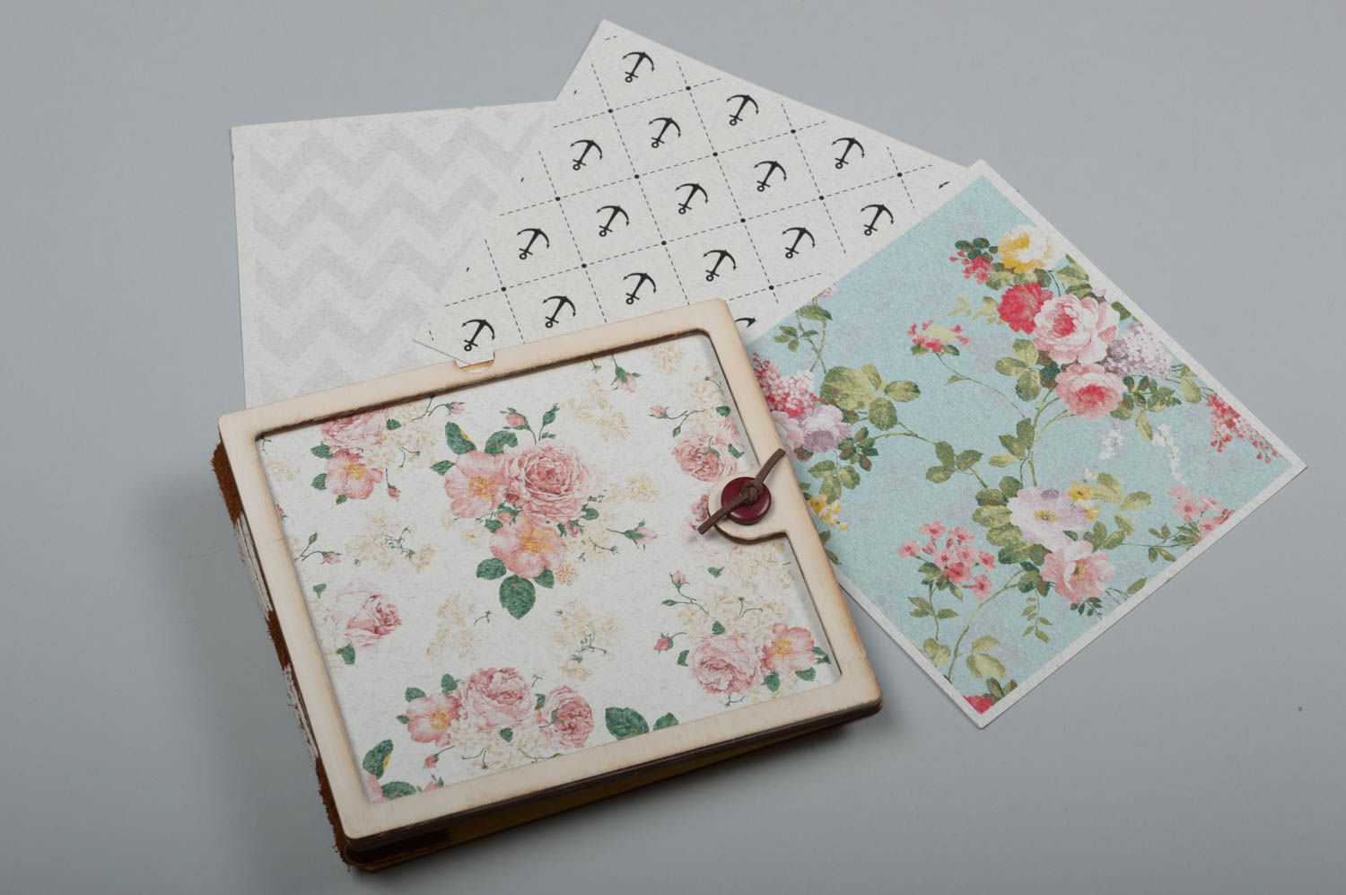 Designer notepad handmade wooden notebook stylish diary gift for women photo 1