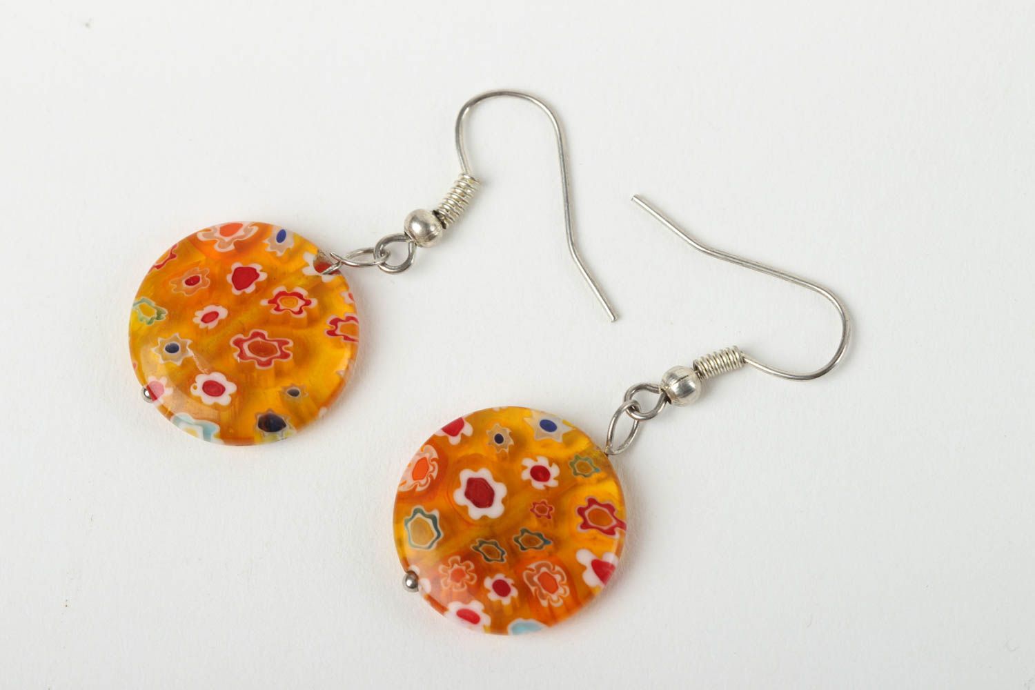 Glass earrings for women handmade glass earrings long earrings with charms photo 2