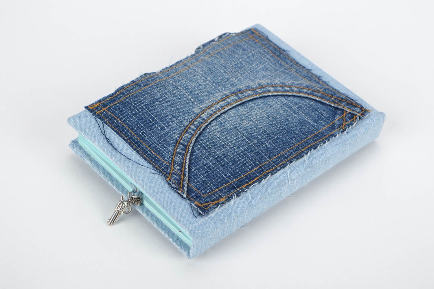 Handmade notebook with soft cover Jeans photo 5