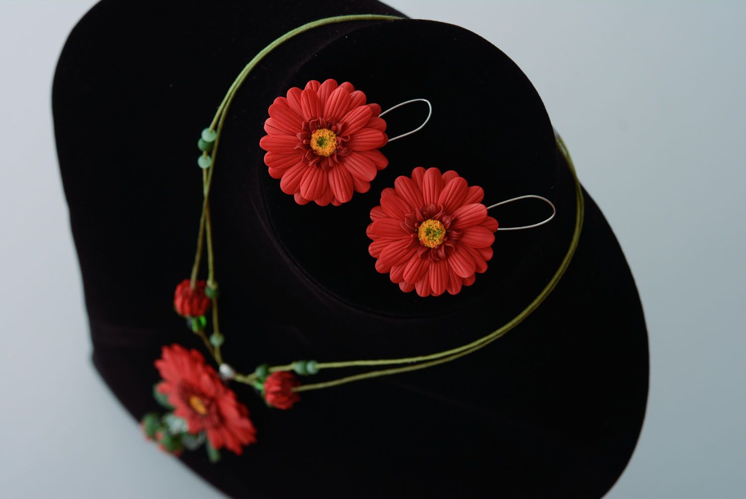 Flower pendant and earrings photo 4