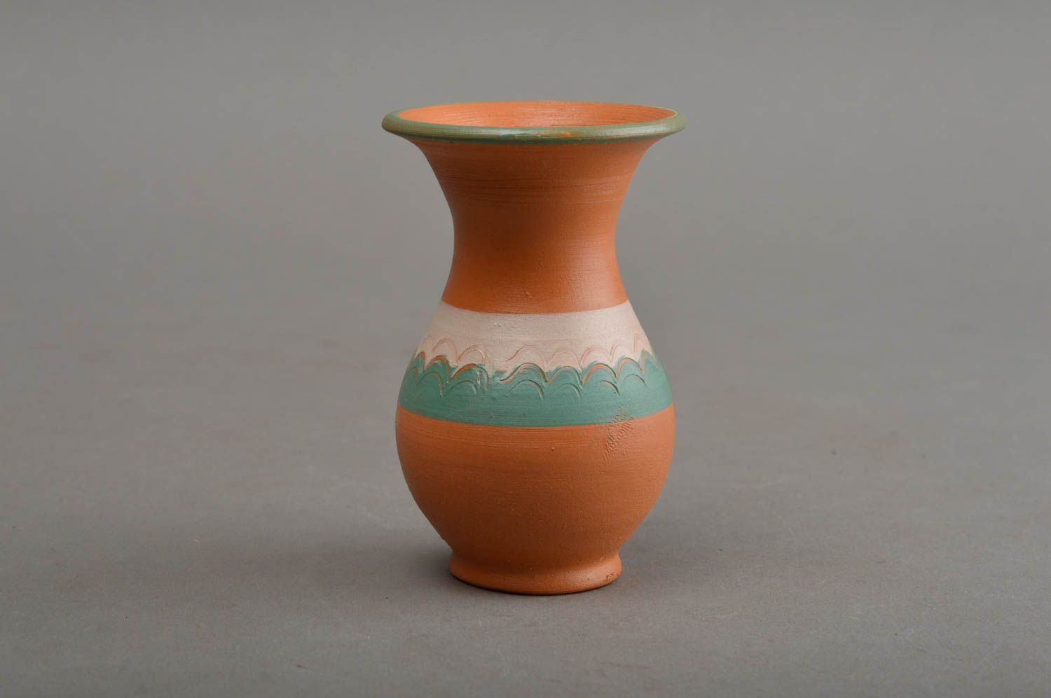Vase miniature en céramique peint décor d'intérieur original fait main photo 2