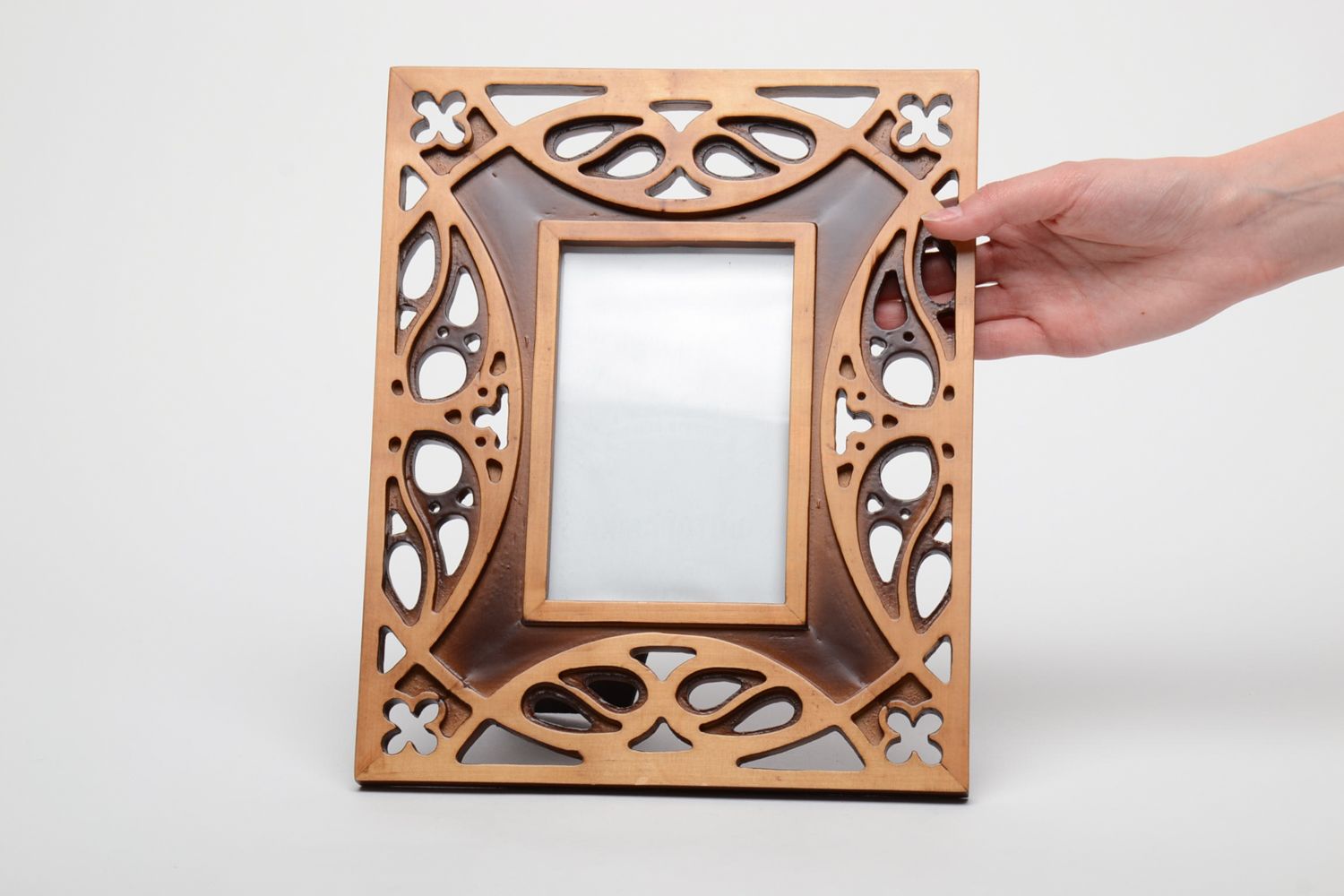 Handmade carved wooden photo frame photo 5