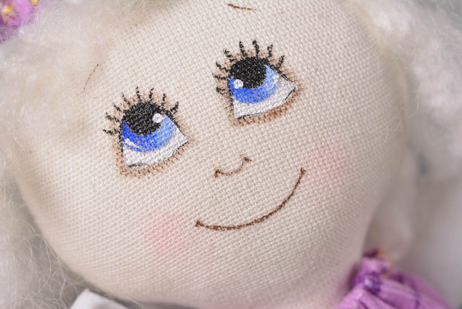 Кукла ручной работы кукла из ткани мягкая кукла кудрявая маленькая красивая фото 2