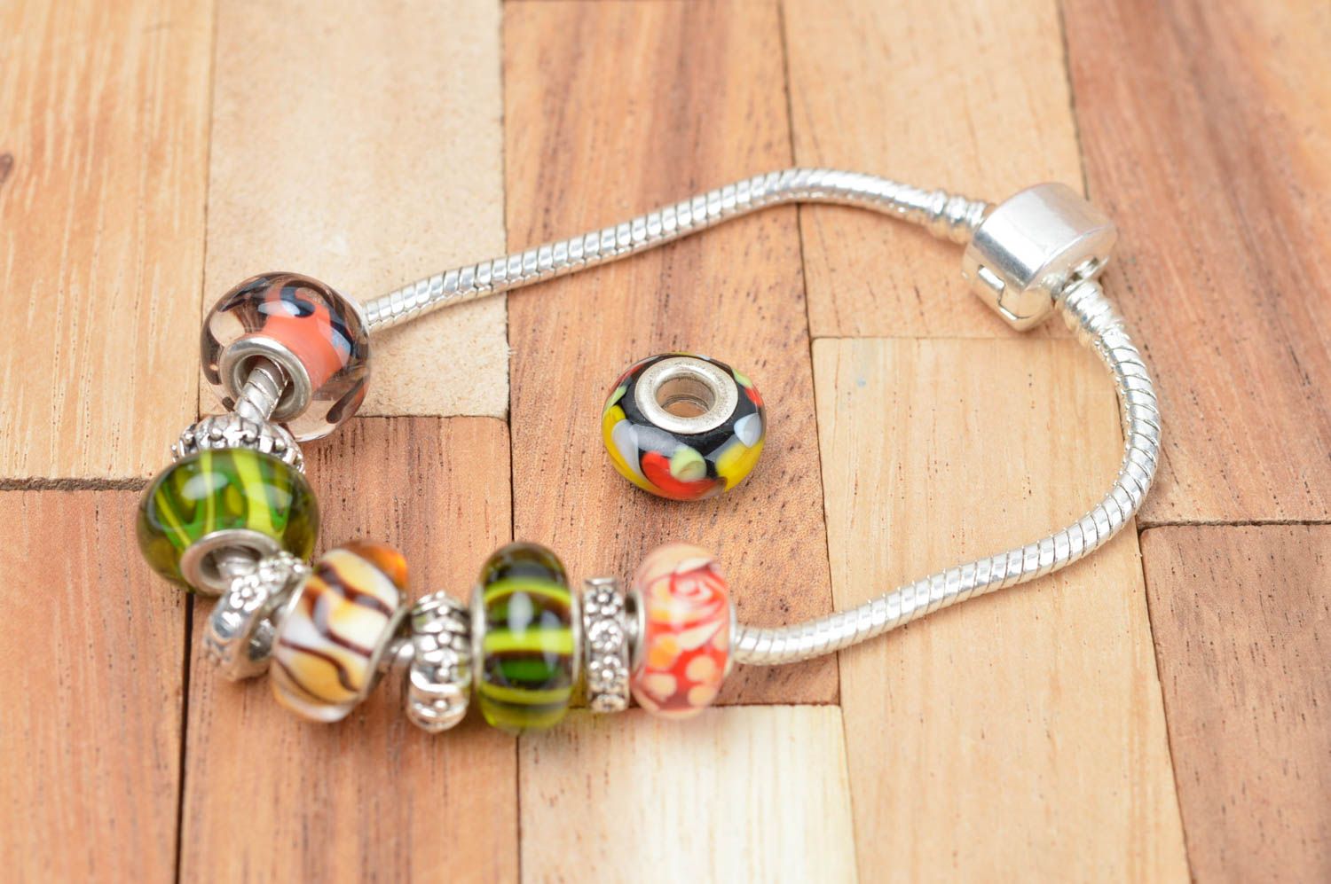 Trendy glass beads with metal lampwork jewelry lampwork beads for jewelry making photo 4