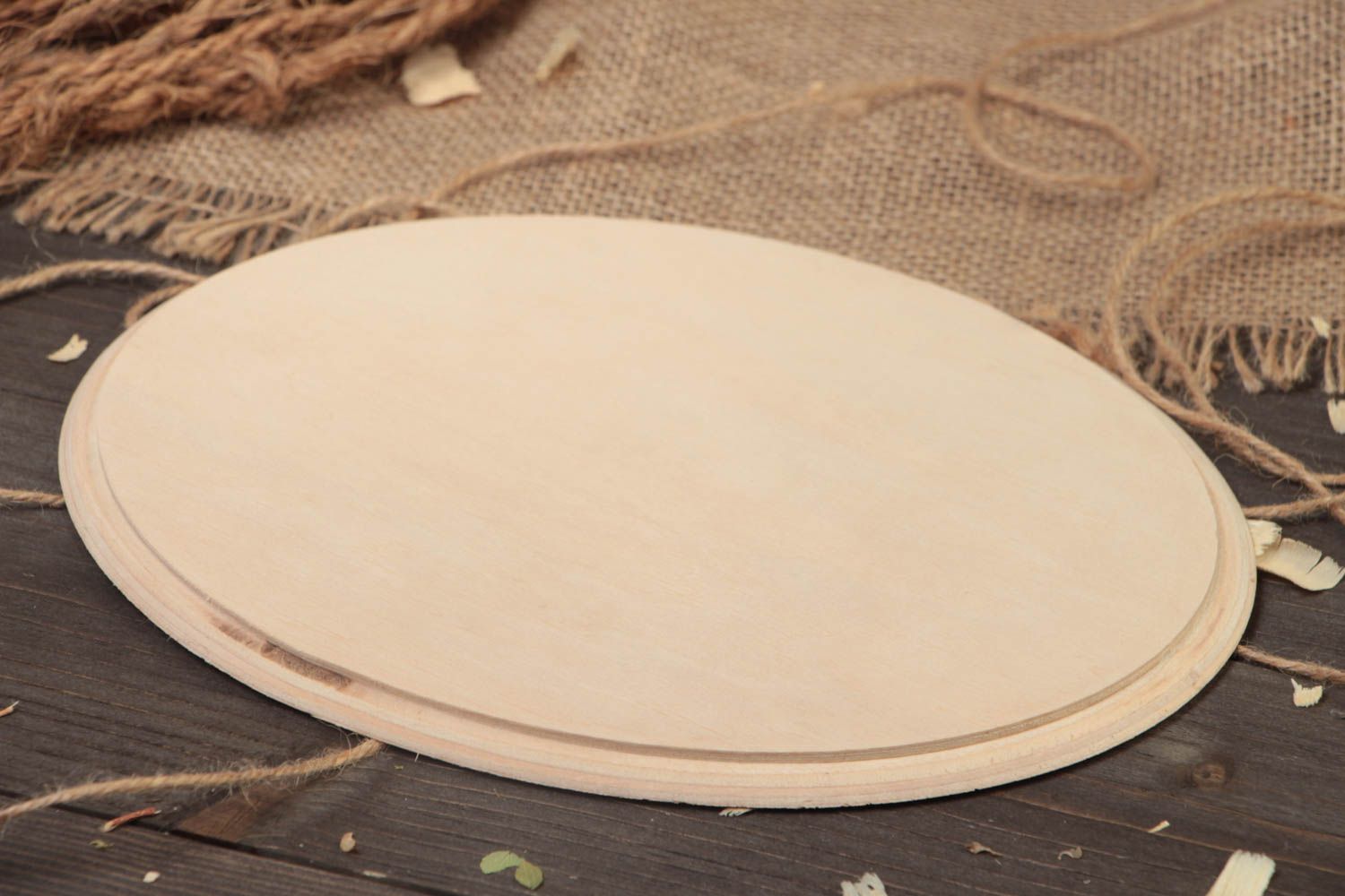 Plaque en bois brut contreplaqué ovale à décorer soi-même originale faite main photo 1