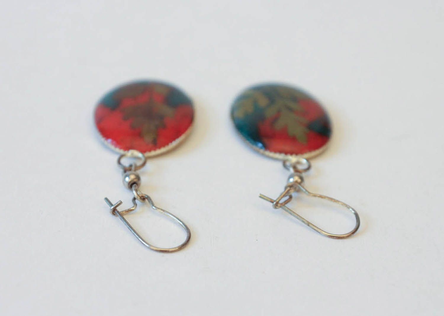 Unusual earrings with dried flowers  photo 2