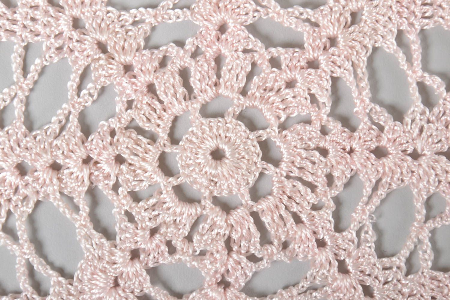 Handmade round decorative napkin designer unique hand-crocheted table cloth photo 4
