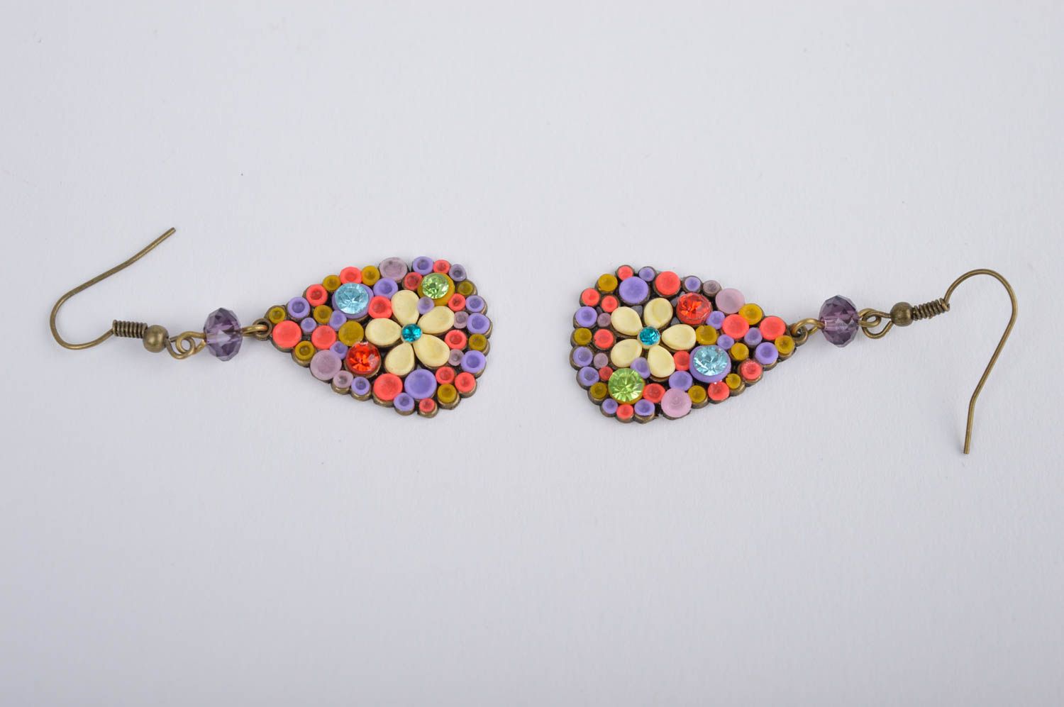 Handmade trendy bright earrings unusual stylish earrings cute jewelry photo 3