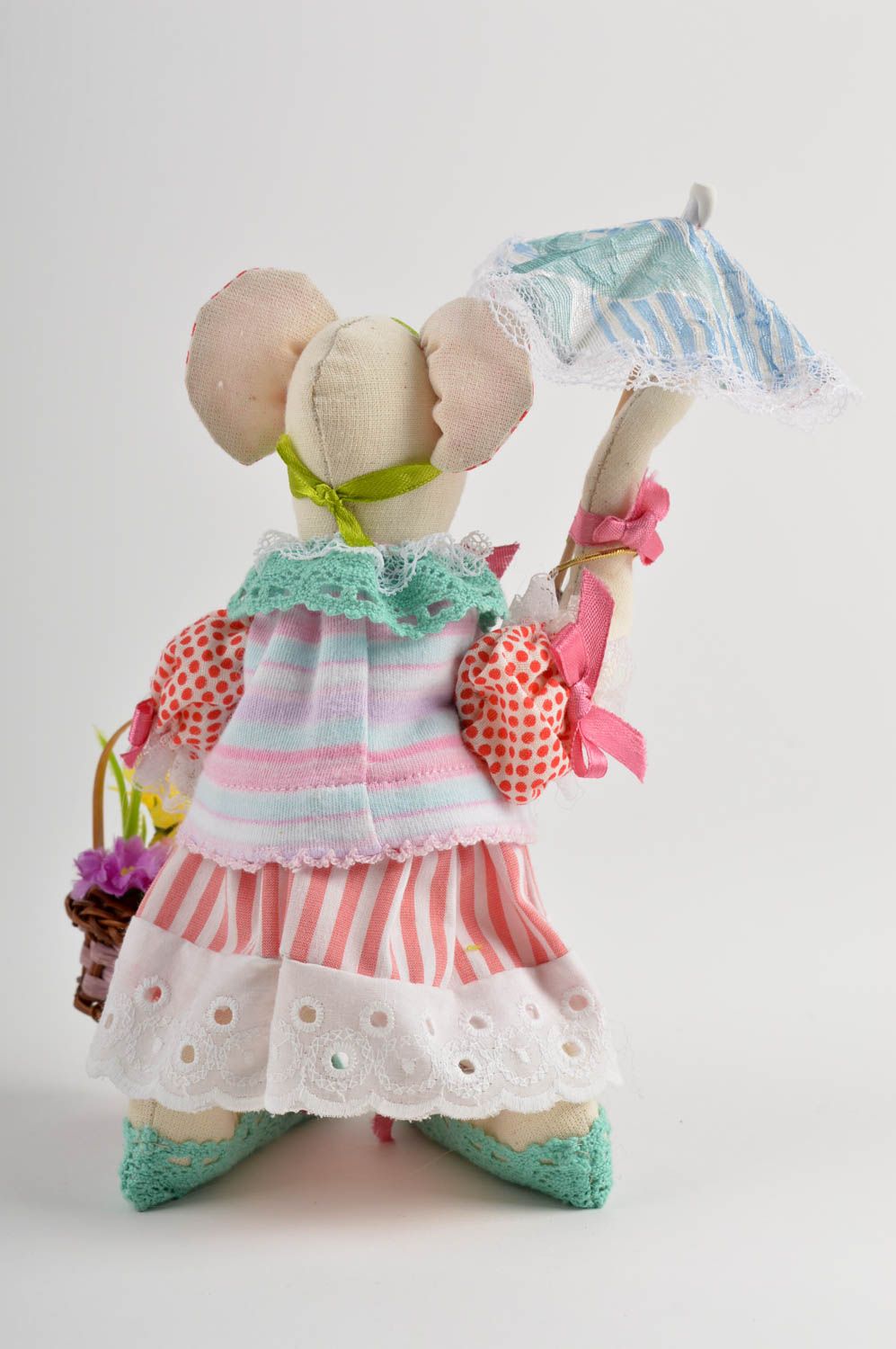 Игрушка мышка ручной работы авторская игрушка для дома красивая мягкая игрушка фото 4