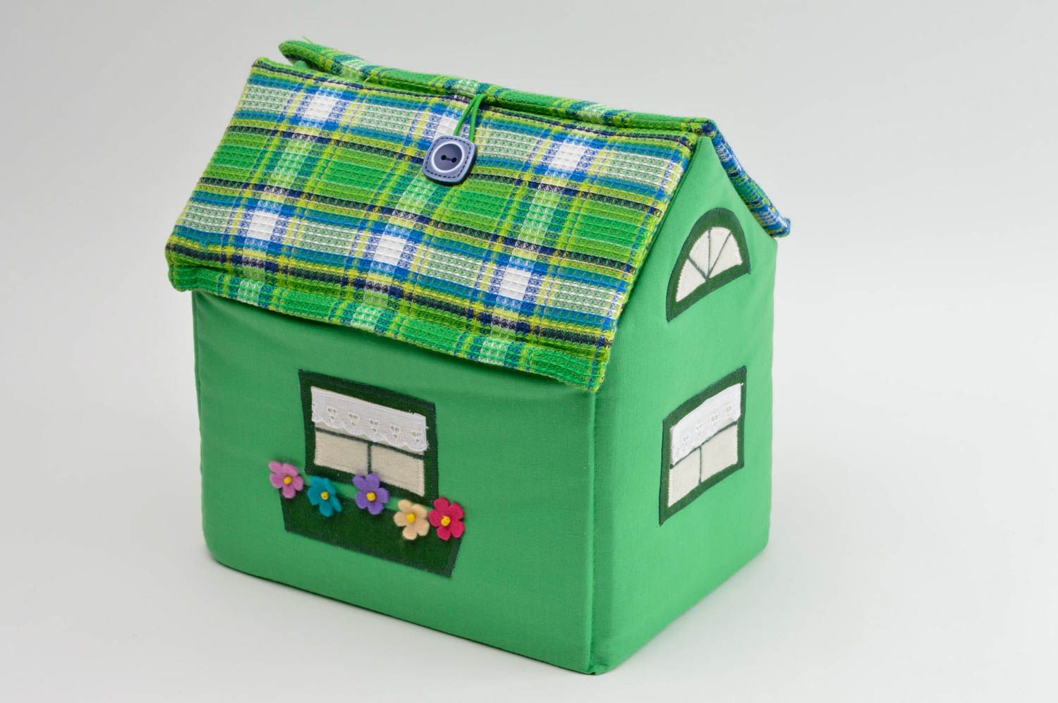 Игрушка домик хенд мейд мягкая игрушка красивая зеленая детская игрушка фото 2