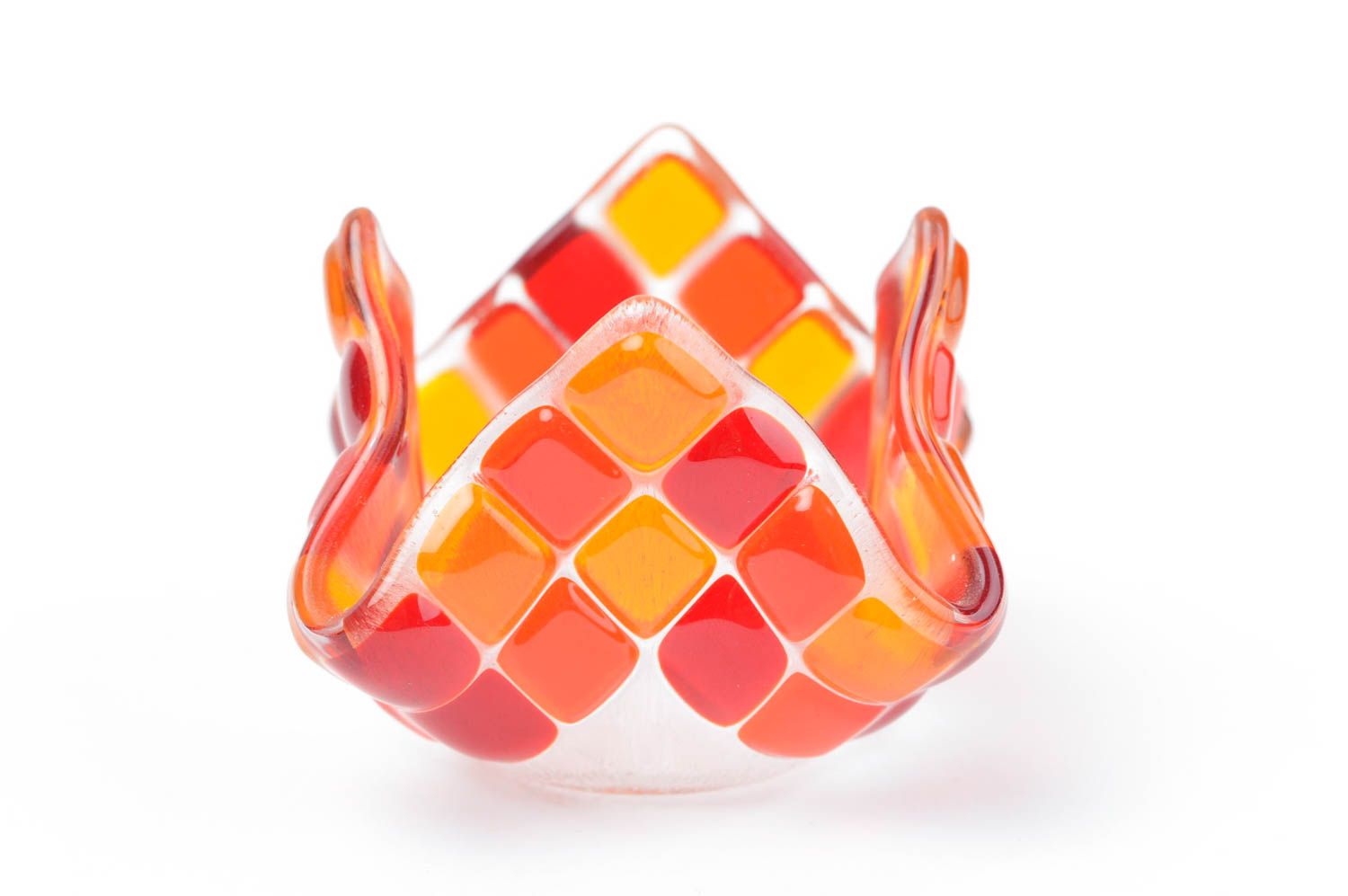 Candelero de cristal hecho a mano soporte para velas decoración de interior foto 2