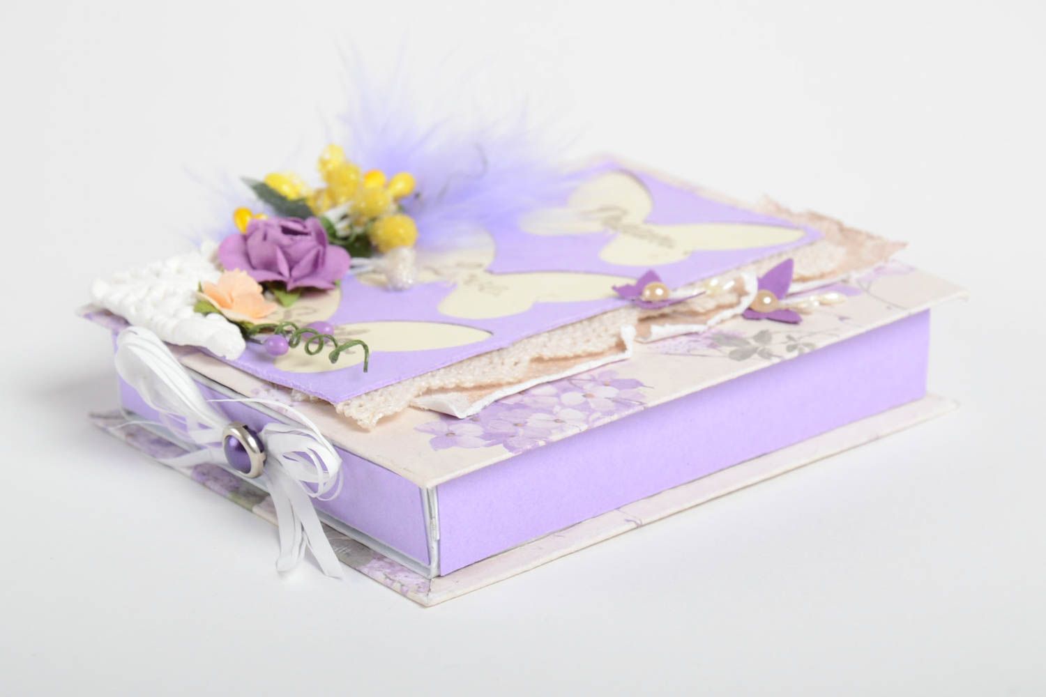 Boite papier Petit coffret fait main violet design original Emballage cadeau photo 2