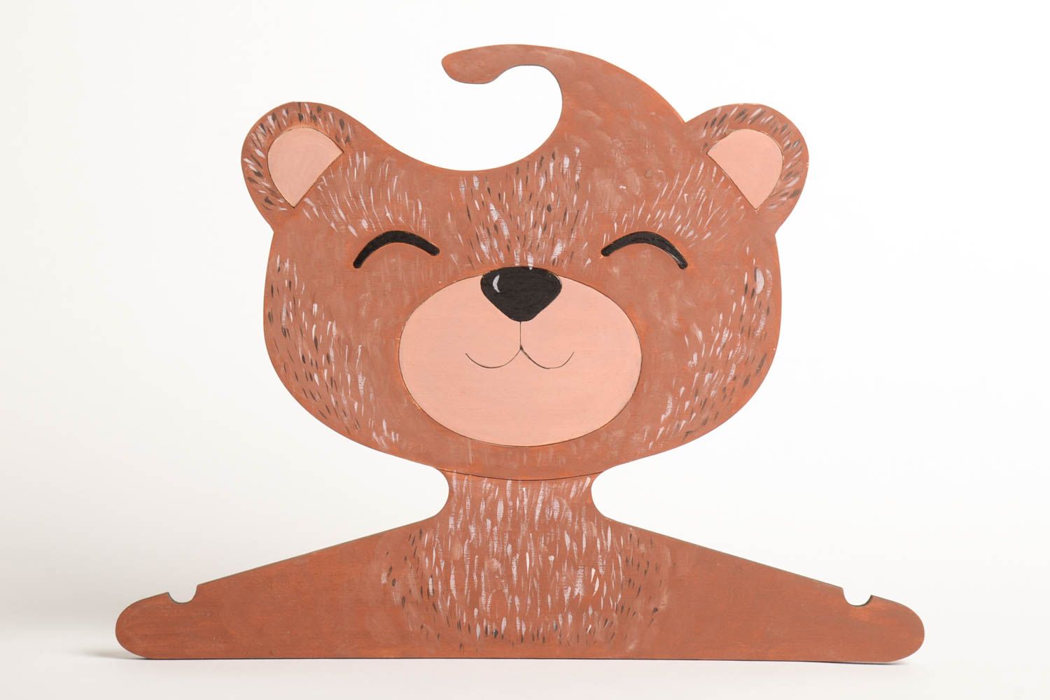 Handmadebear shaped clothes hanger unique designer wooden accessory for interior photo 2