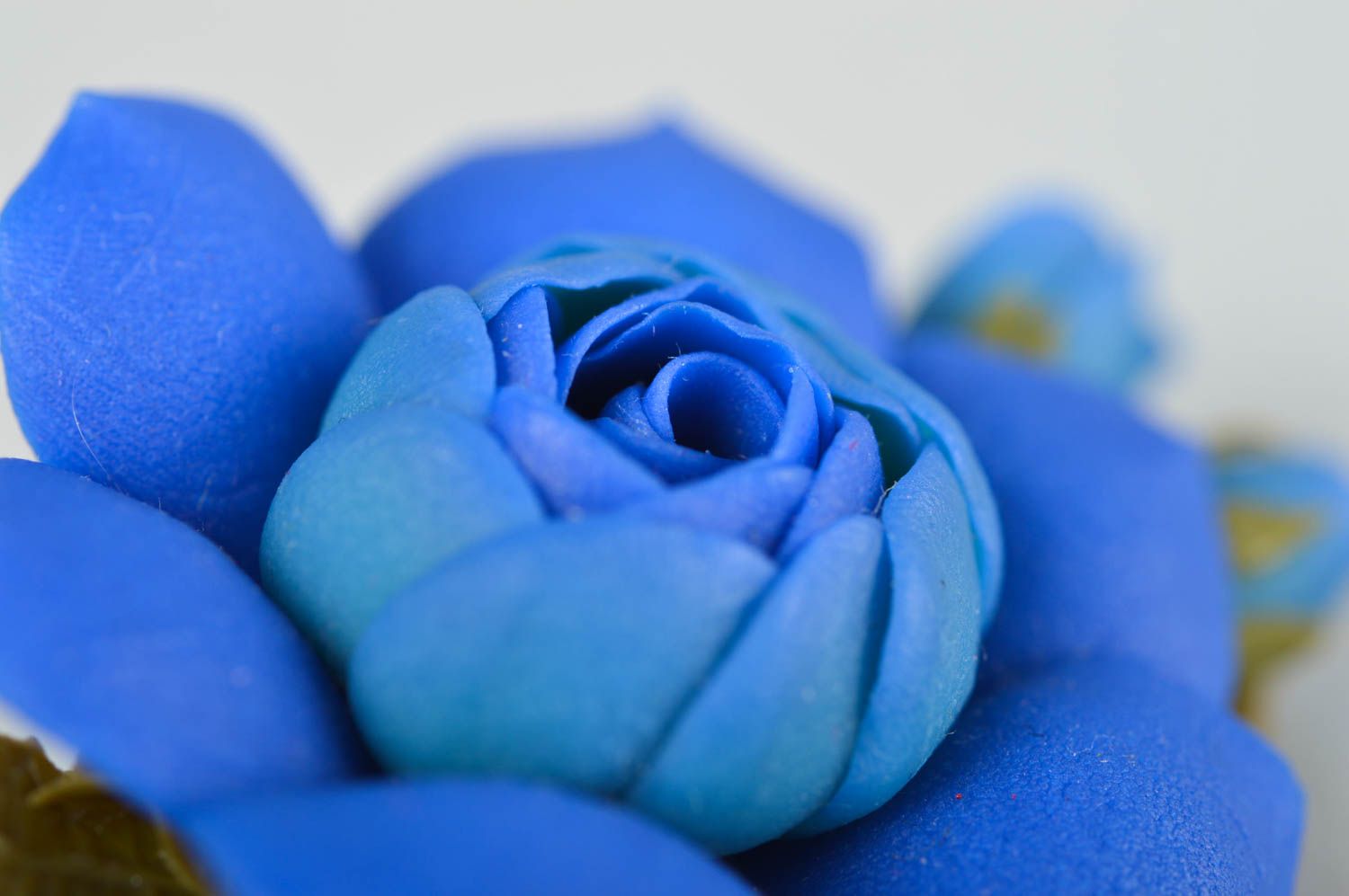 Pince à cheveux fait main Barrette à cheveux fleur bleue Accessoire femme photo 4