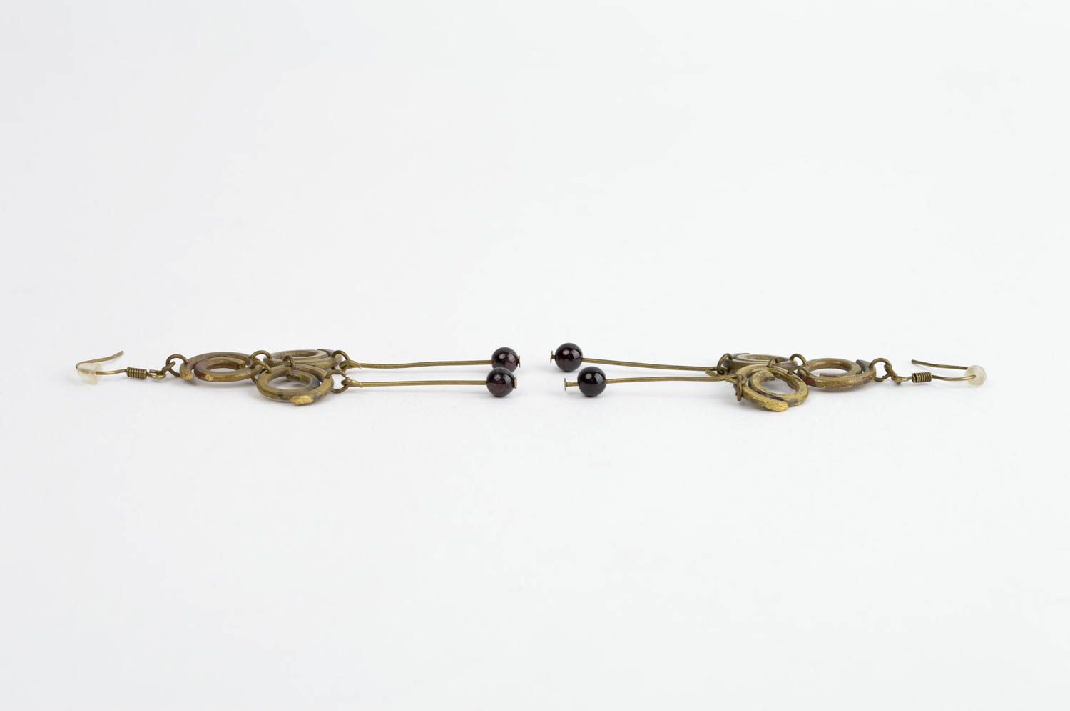 Metall Ohrringe handgemachte lange Ohrhänger elegante Ohrringe für Damen foto 2