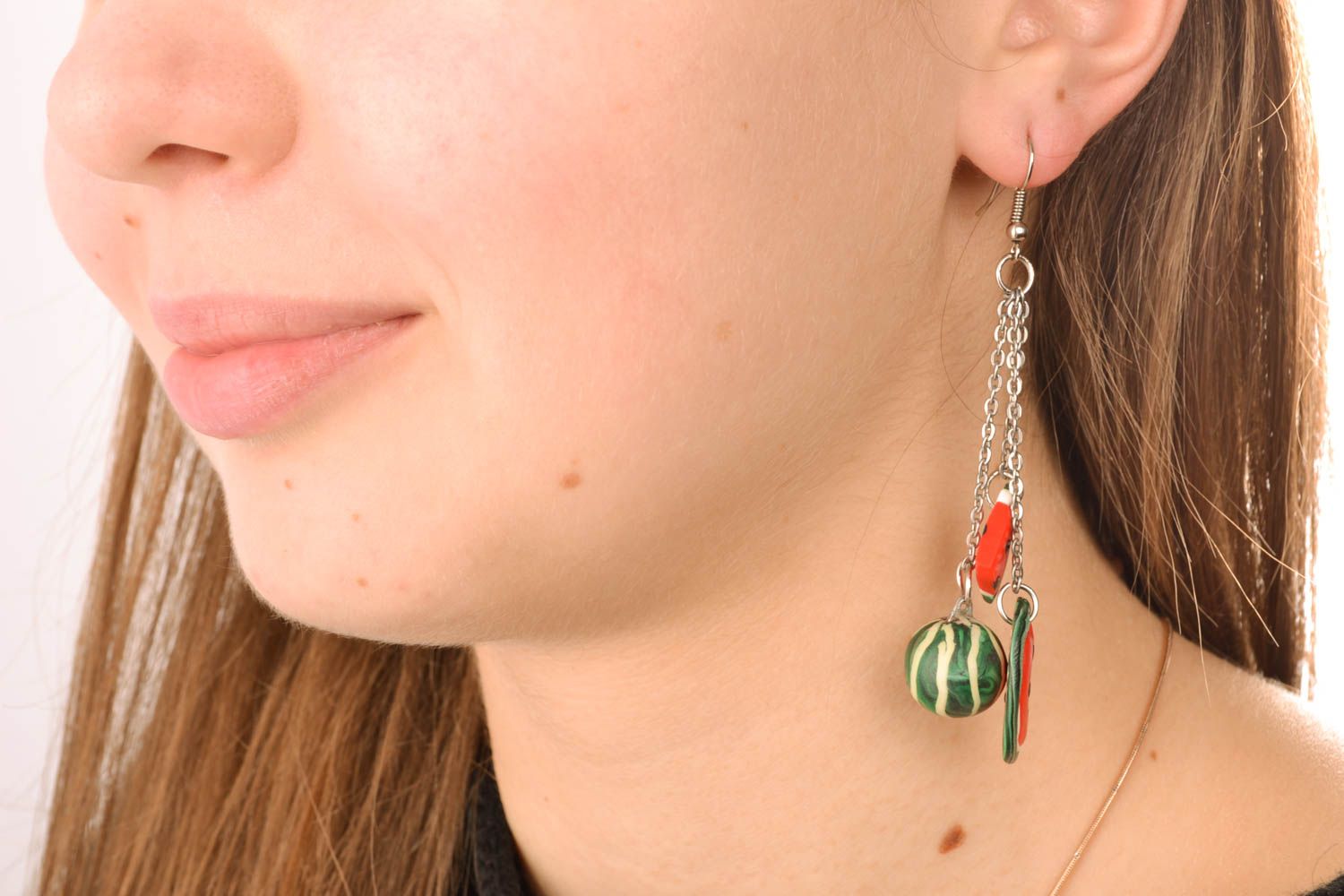 Long earrings Water-melon photo 5
