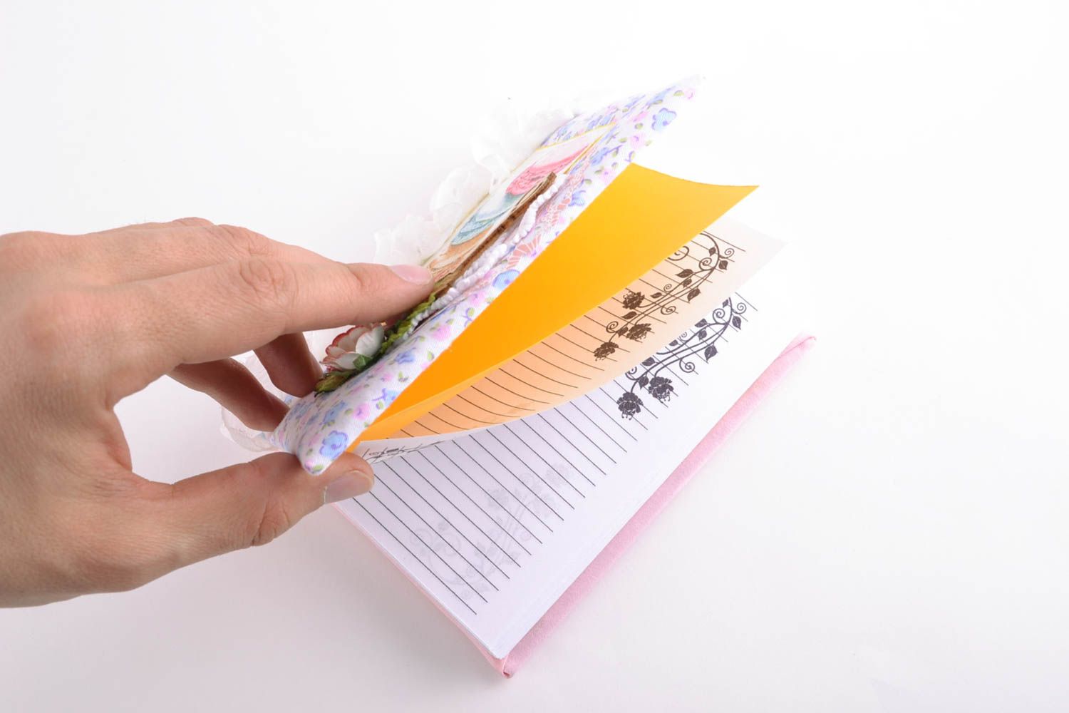 Beau bloc-notes avec couverture de tissu fait main technique de scrapbooking photo 5