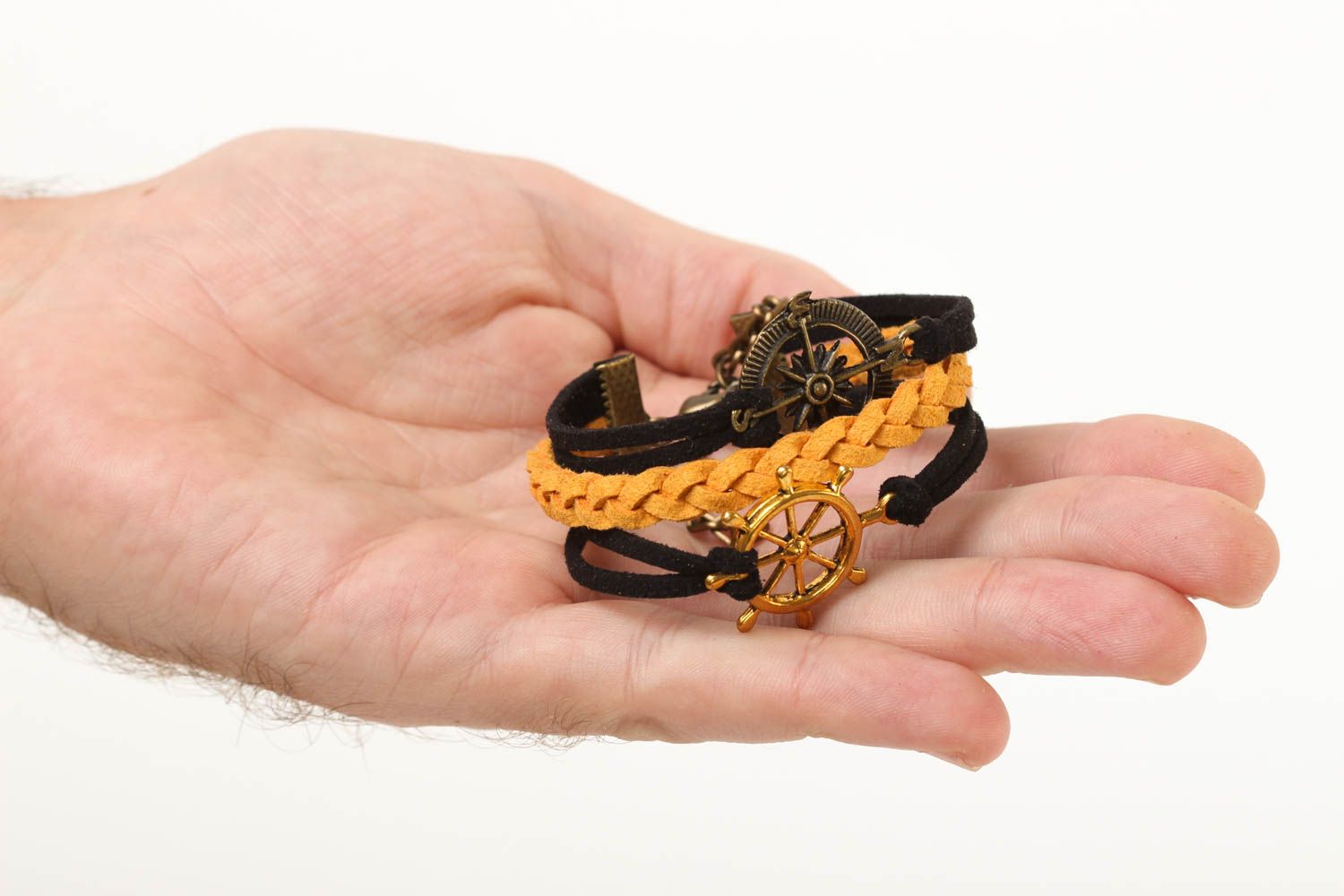 Bracelet design marin Bijou fait main multirang cuir daim Cadeau pour femme photo 5