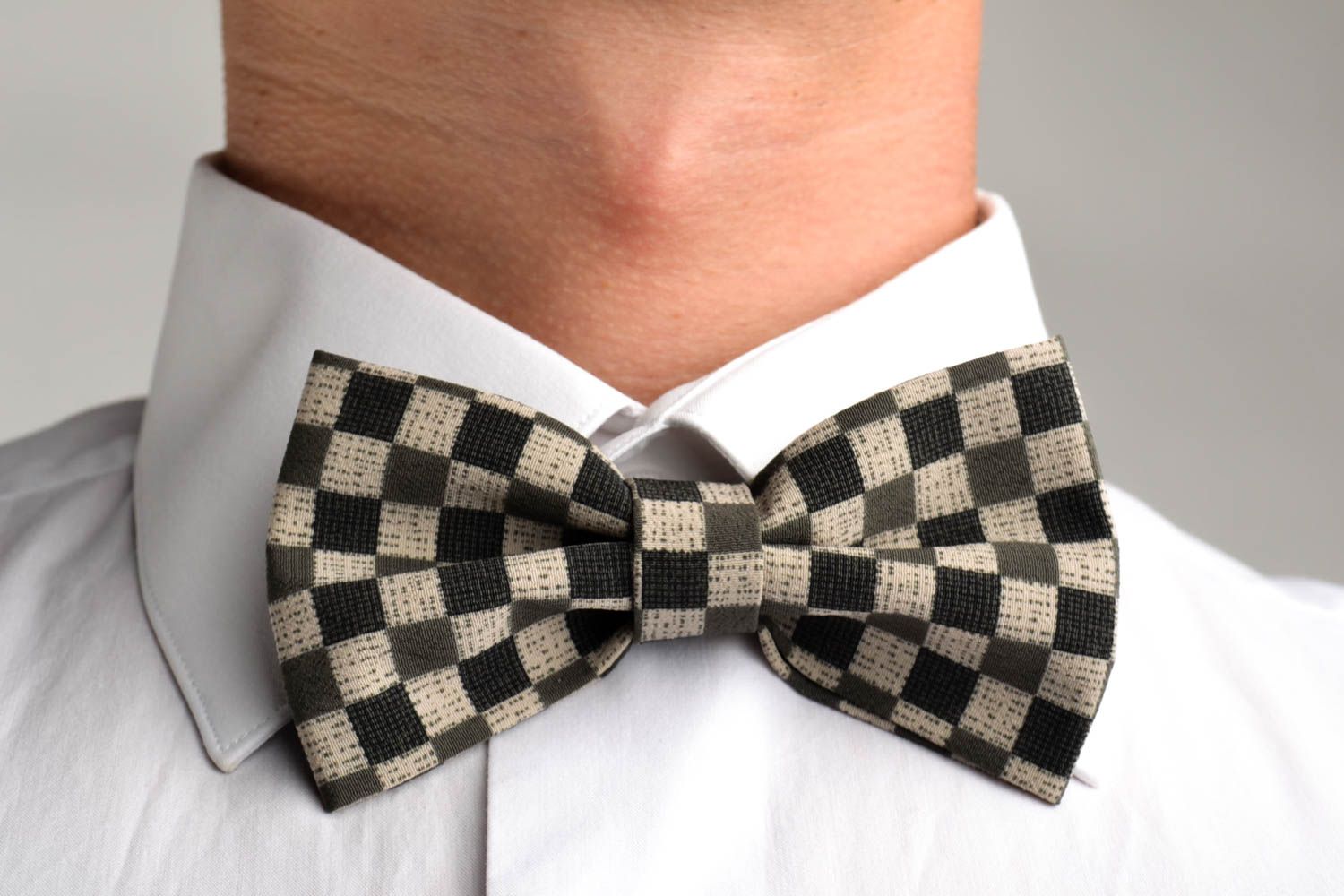 Handmade stylish cute bow tie unusual dark bow tie designer accessory for men photo 1