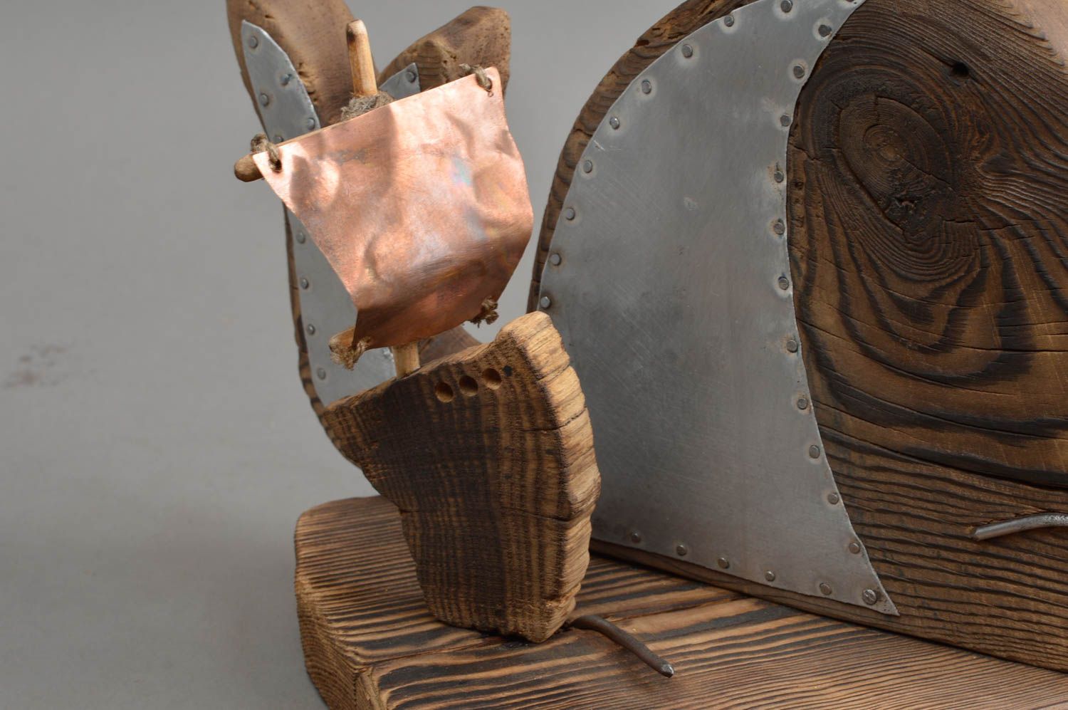 Schöne Deko Statuette aus Holz Wal originell für Haus Dekor Künstler Handarbeit foto 3