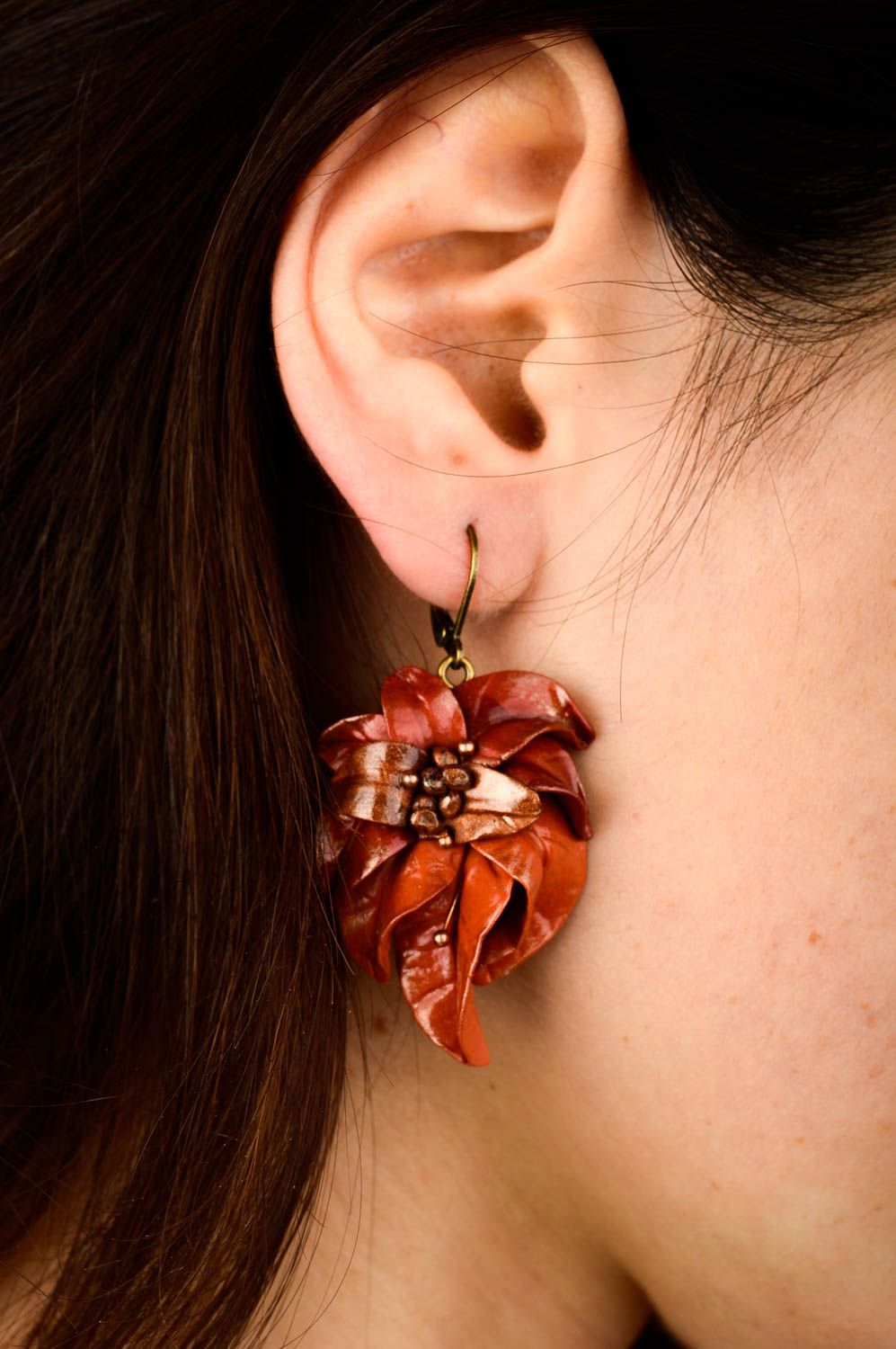 Handmade Schmuck ausgefallener Ohrschmuck Accessoire für Frauen lange Ohrringe  foto 2