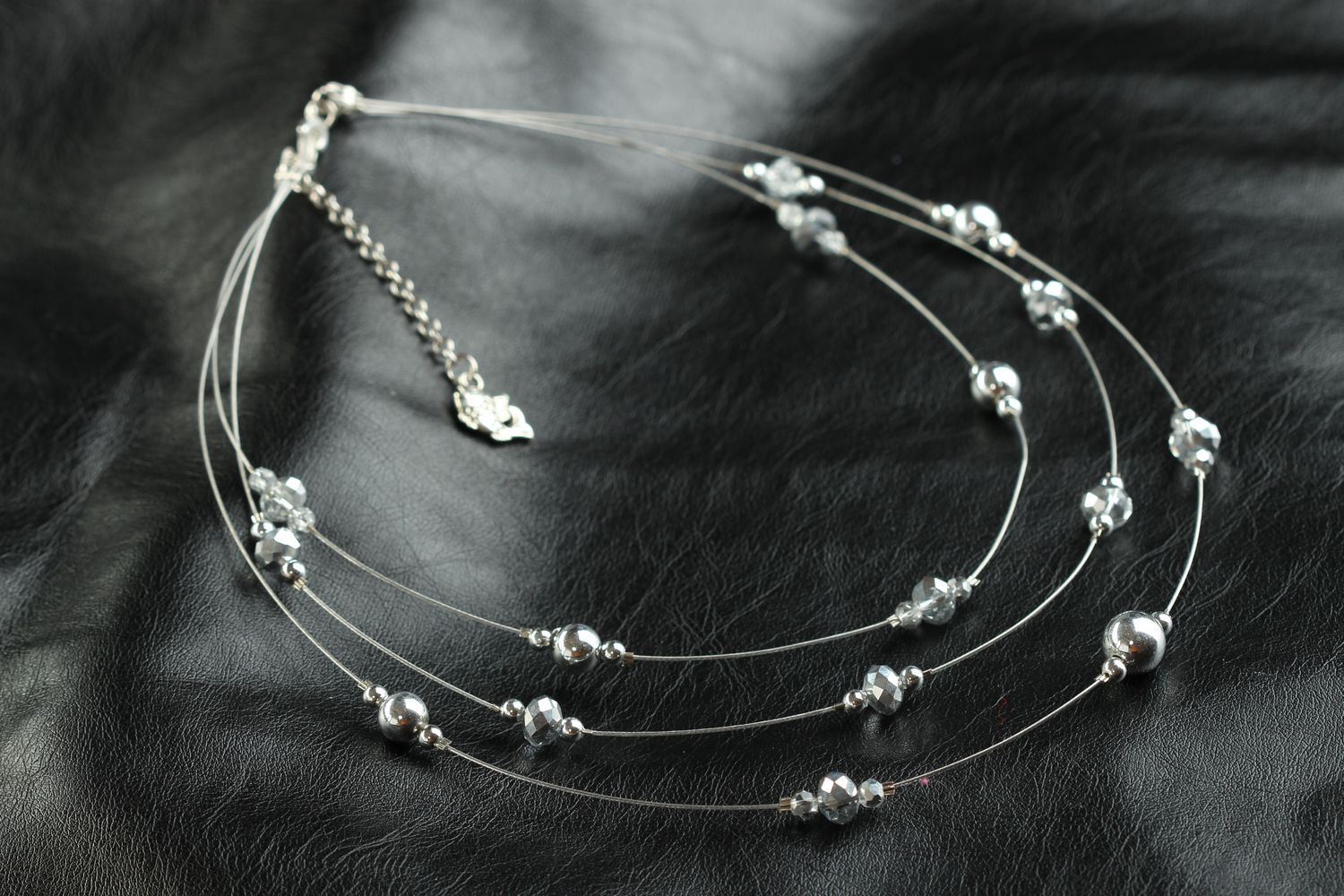 Perlen Schmuck handmade Modeschmuck Collier Accessoire für Frauen mehrreihig  foto 1